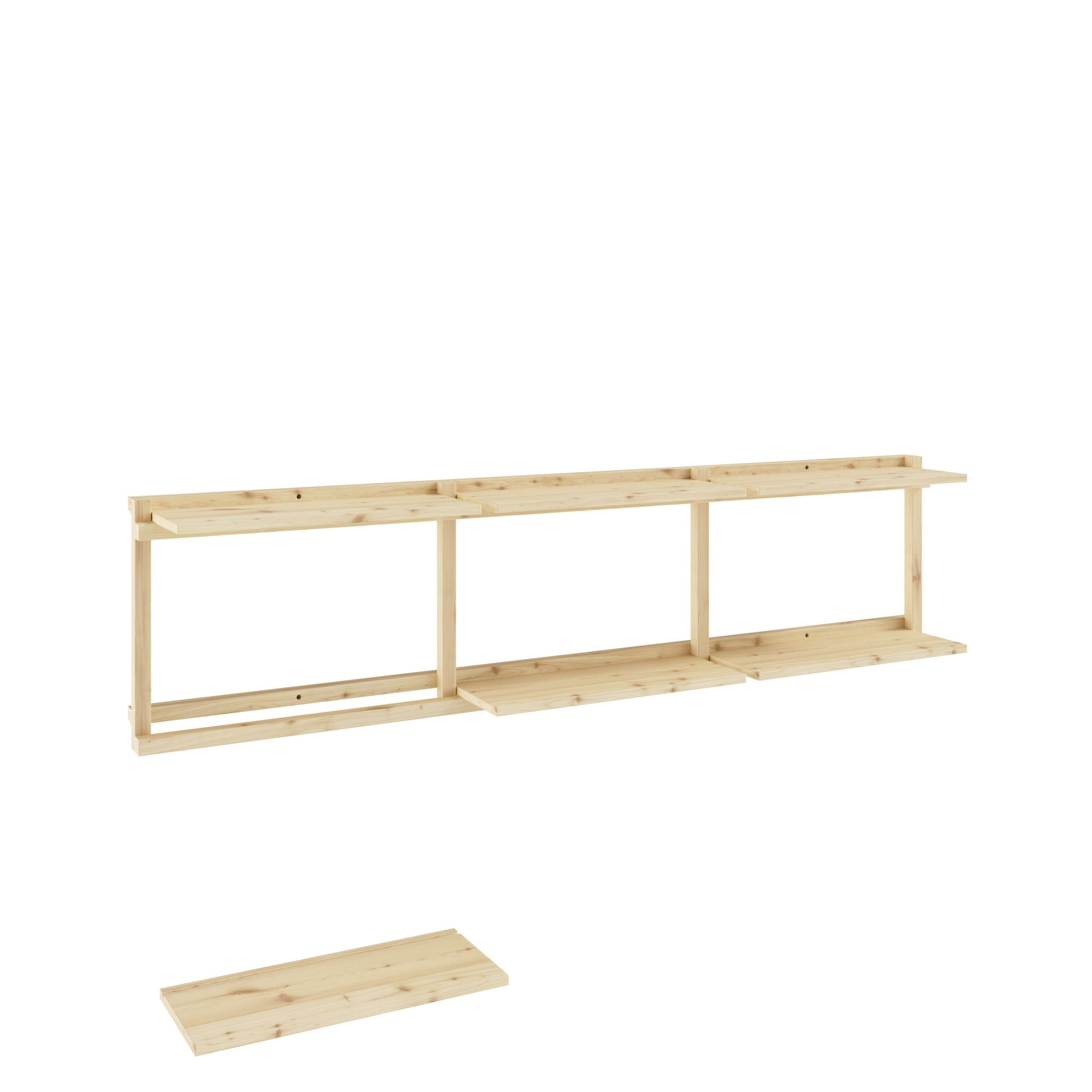 Karup Design Wandregal »Groove Shelving Wide, Wandregal, Aufbewahrung, Deko, Platzsparend«, (B/T/H ca: 192x25,5x47,5cm), inkl. 6 Abnehmbare Regalböden aus FSC®-zertifiziertem Massivholz