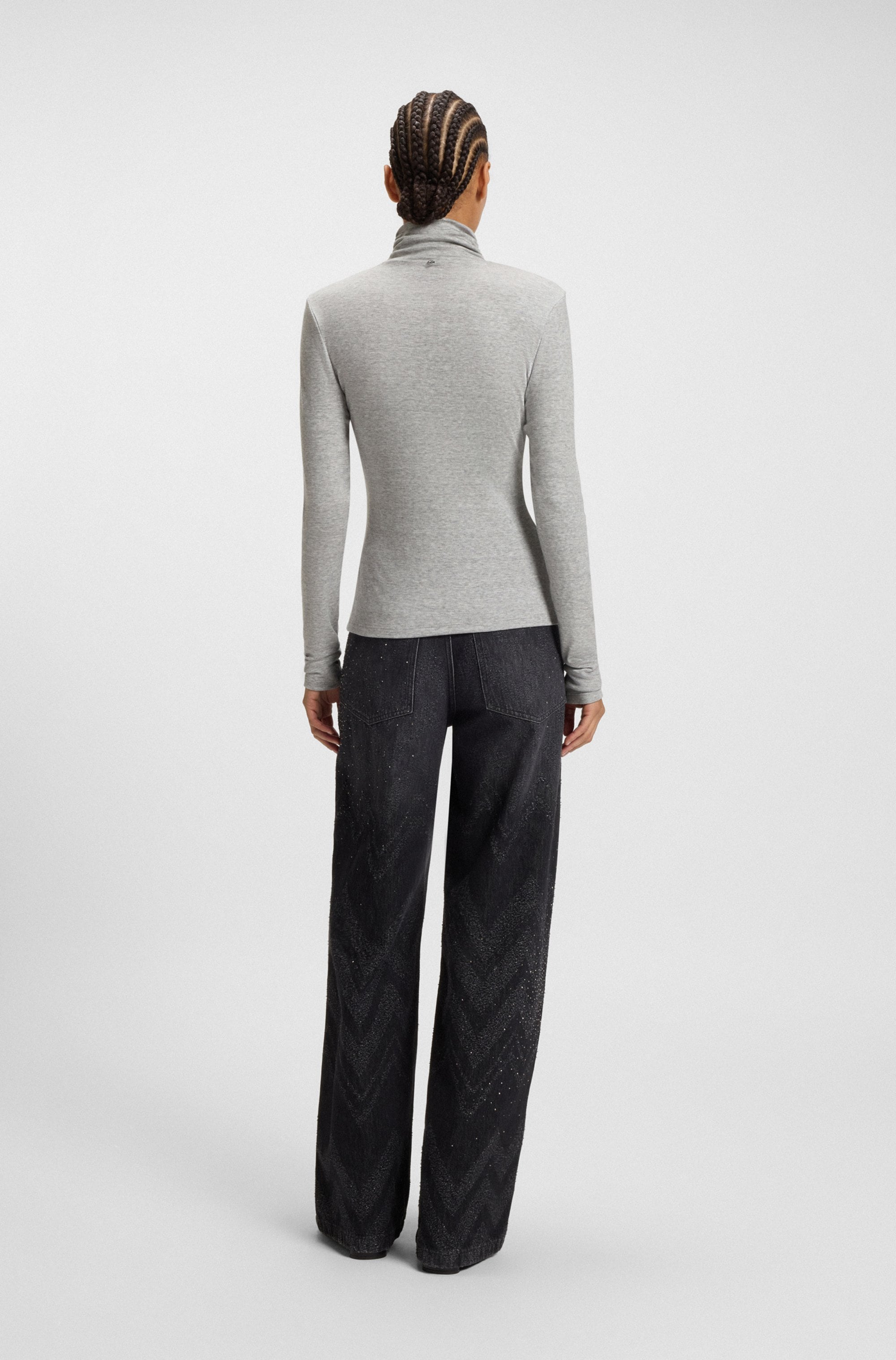 BOSS ORANGE Rollkragenshirt »Eliana Premium Damenmode«, mit Turtle Neck, Slim Fit