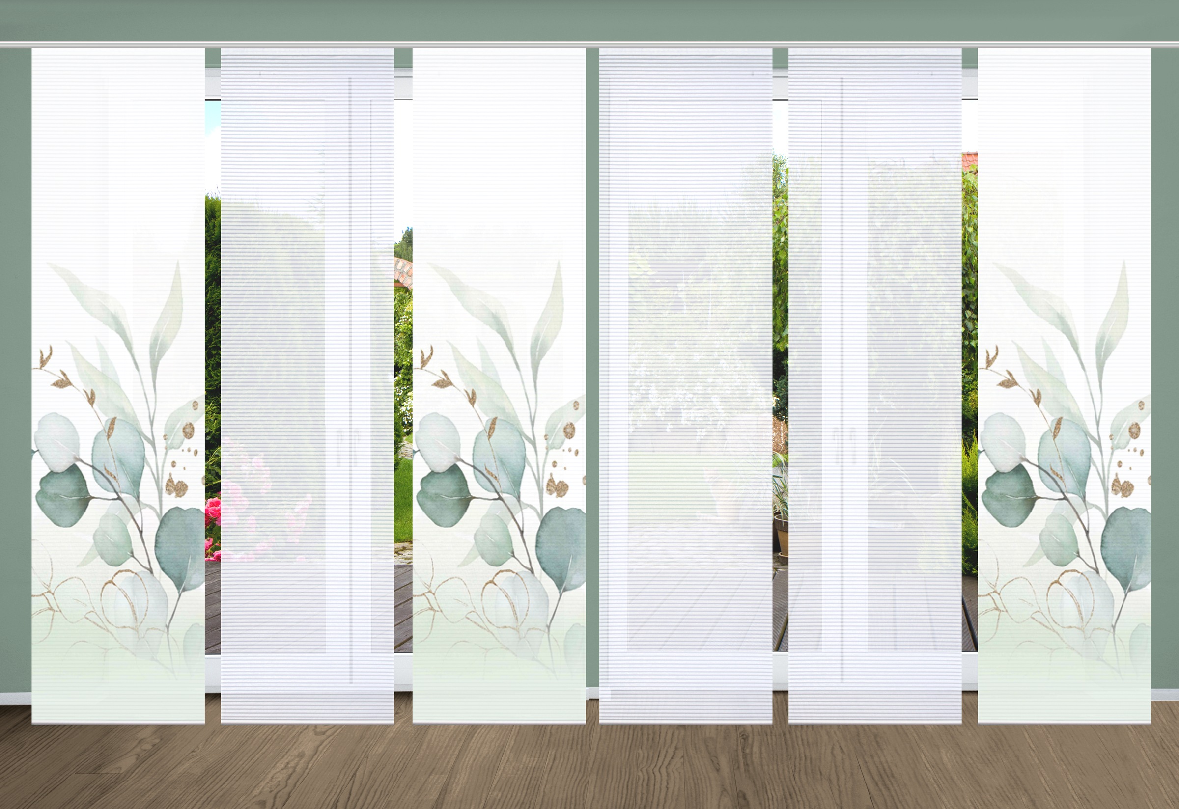 HOME in green Schiebegardine »ABANIO« Paneelwagen 6 Stk. tlg. SET DIGITALDR günstig online kaufen