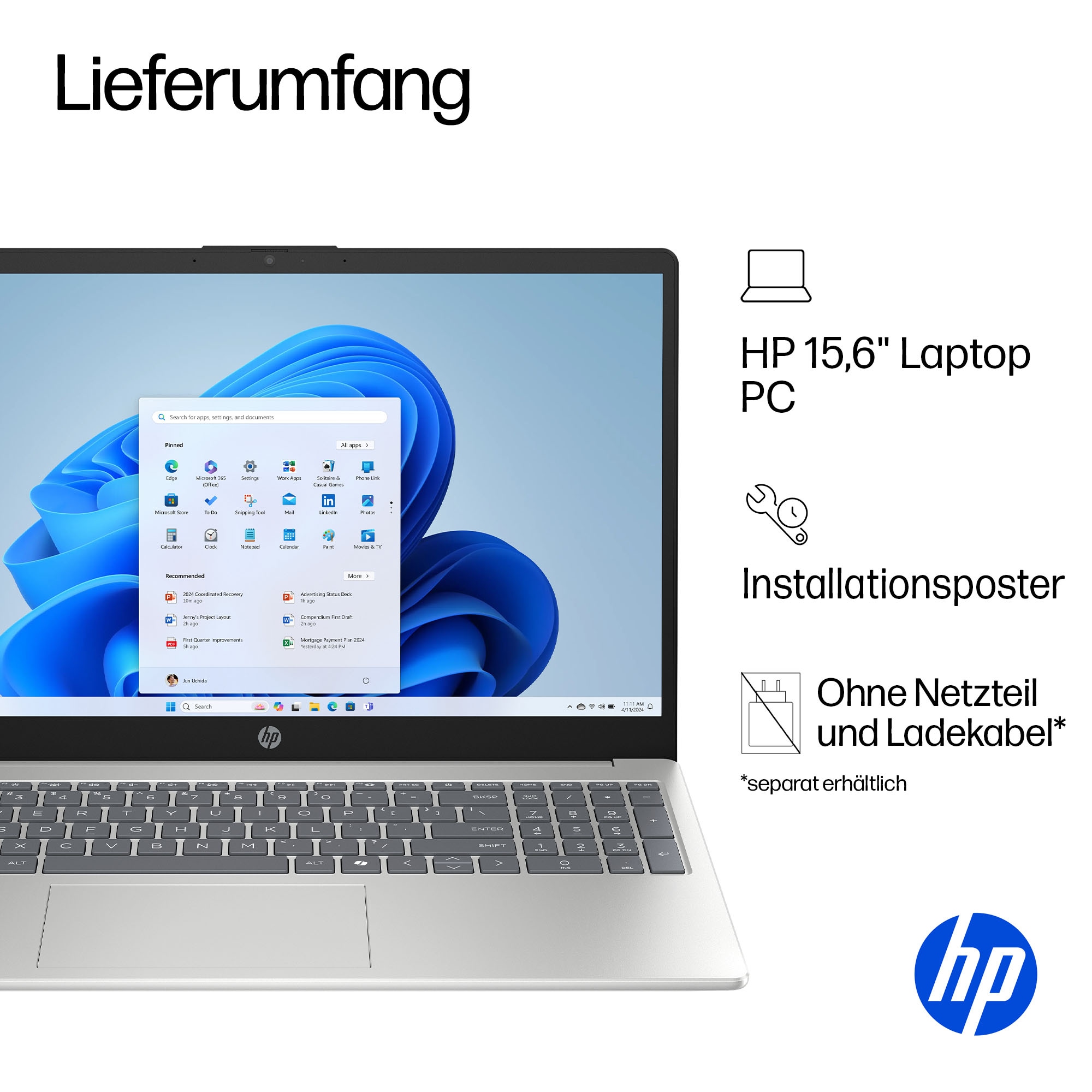 HP Notebook »15-fc1054ngx« 39,6 cm / 15,6 ″ AMD Ryzen 5 Radeon Graphics 256 GB SSD