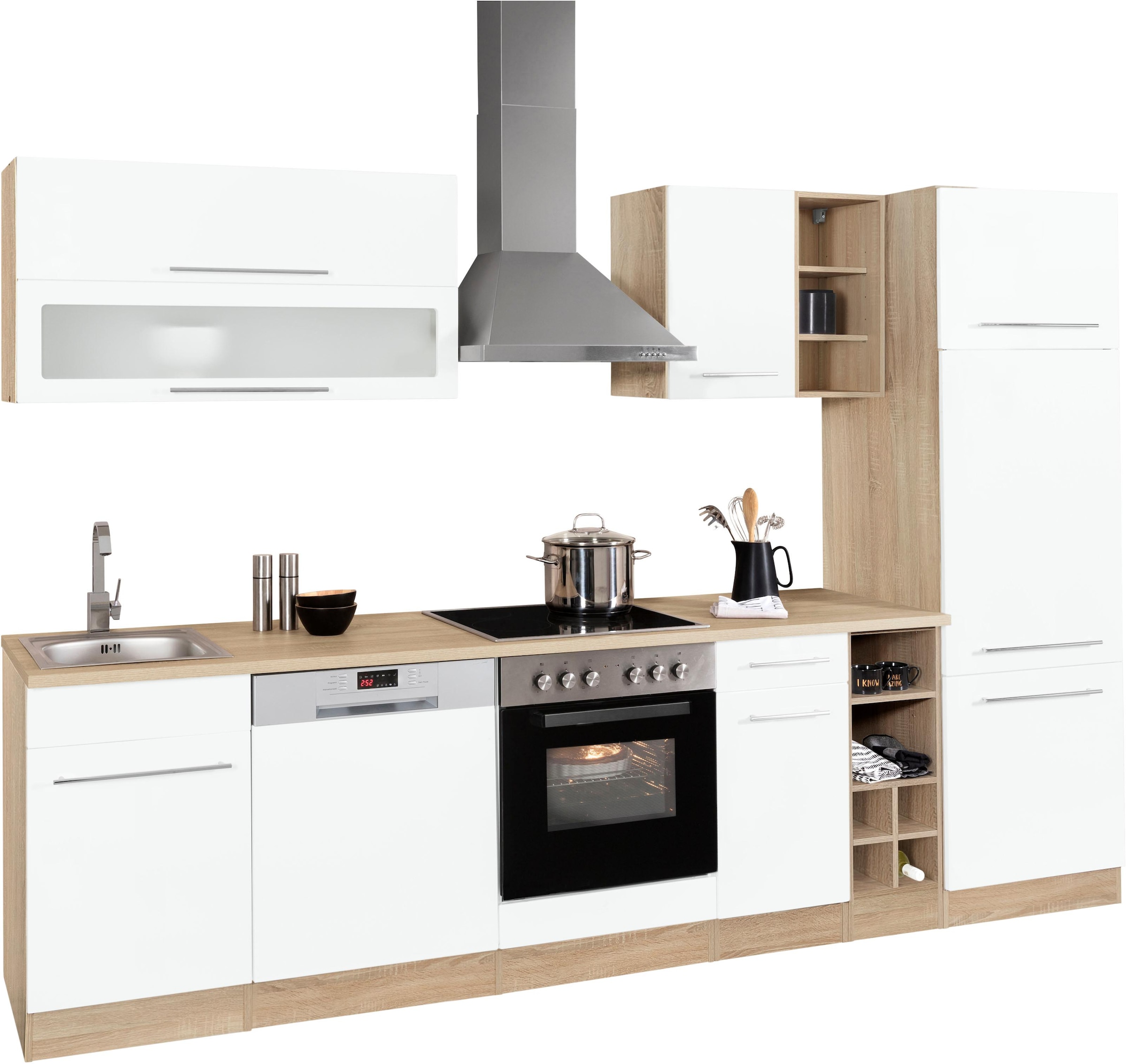 KOCHSTATION Küchenzeile »KS-Eton« mit E-Geräten, Breite 300 cm