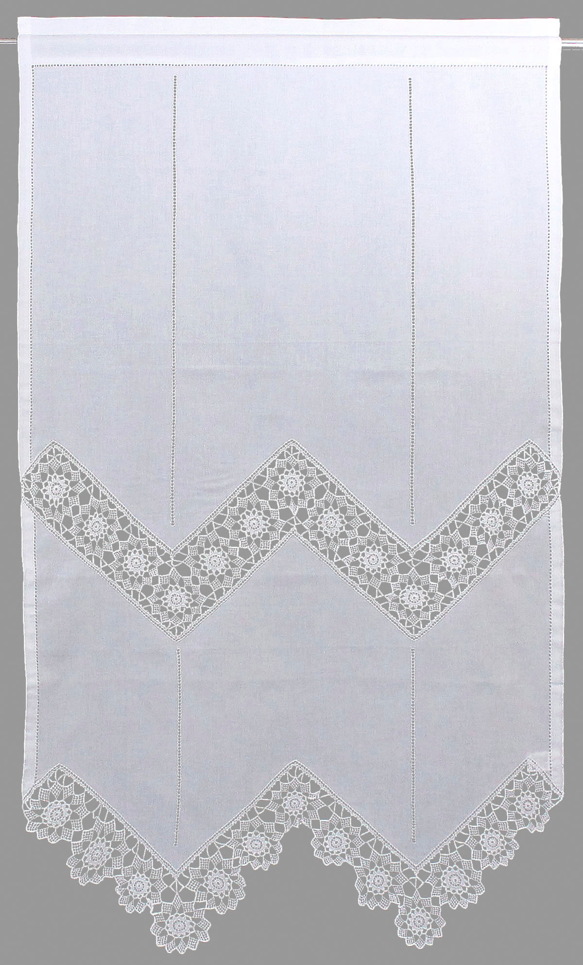 HOSSNER - ART Baumwolle handgehäkelte (1 online St.), »Dufour«, weiß, bestellen Gardine OF DECO Spitze, HOME