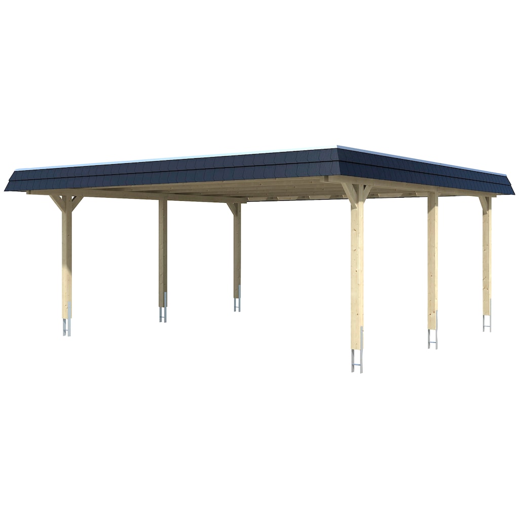 Skanholz Doppelcarport »Wendland«, Leimholz-Nordisches Fichtenholz, 550 cm, weiß