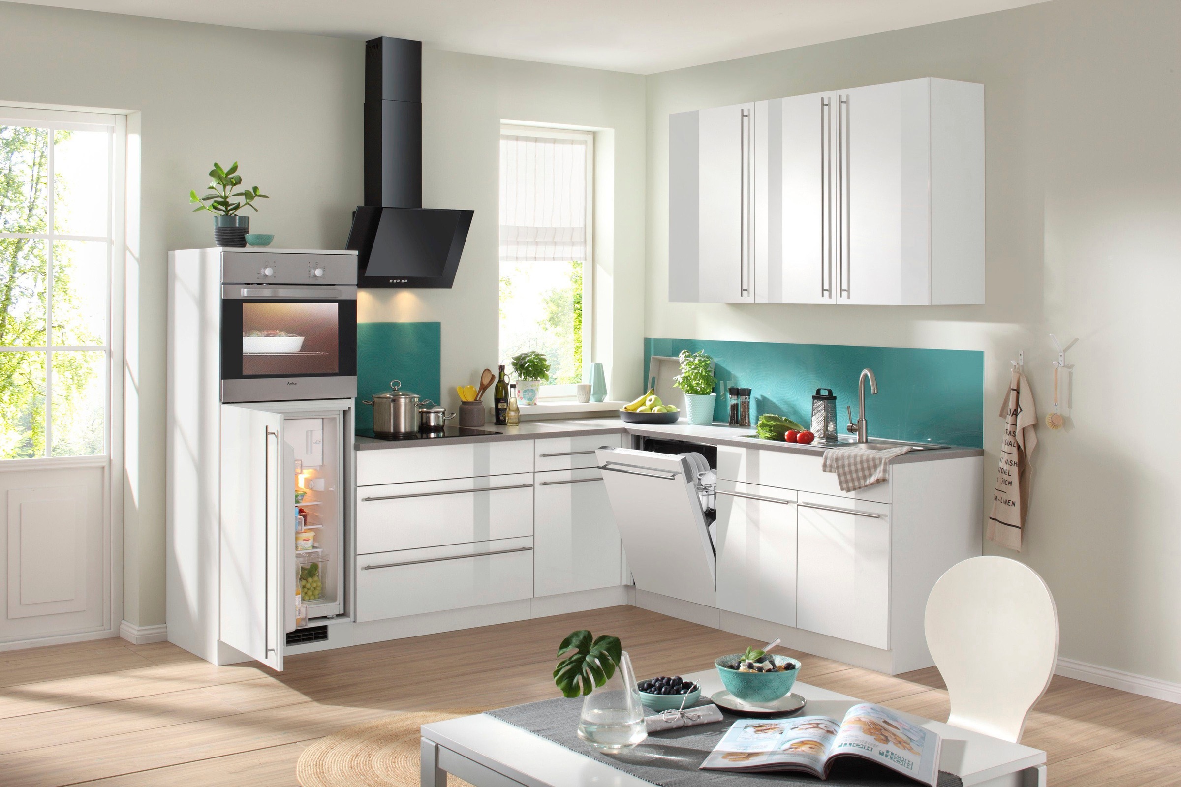 wiho Küchen Winkelküche »Chicago«, ohne E-Geräte, Stellbreite 260/220 cm