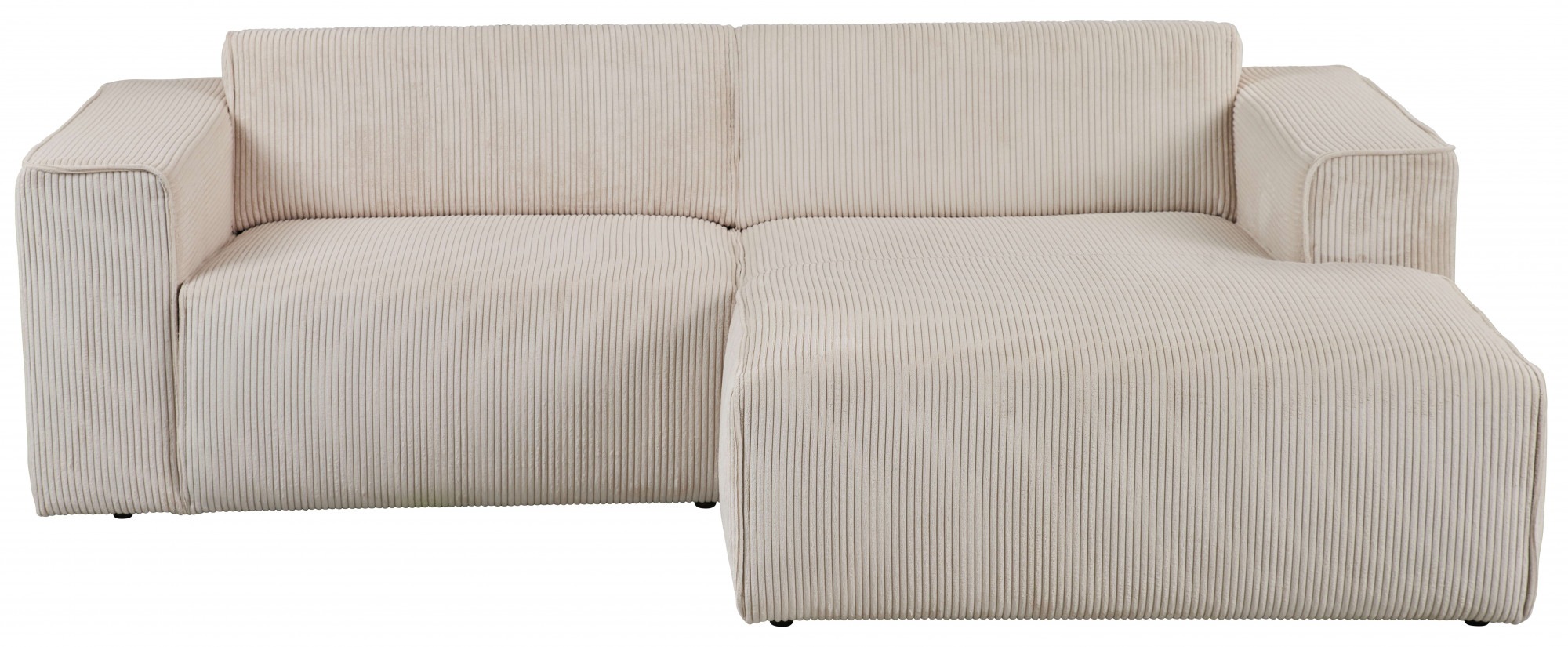 andas Ecksofa »Noord«, mit Kedernaht, Breite 234 cm, Cord, Struktur, Webstoff