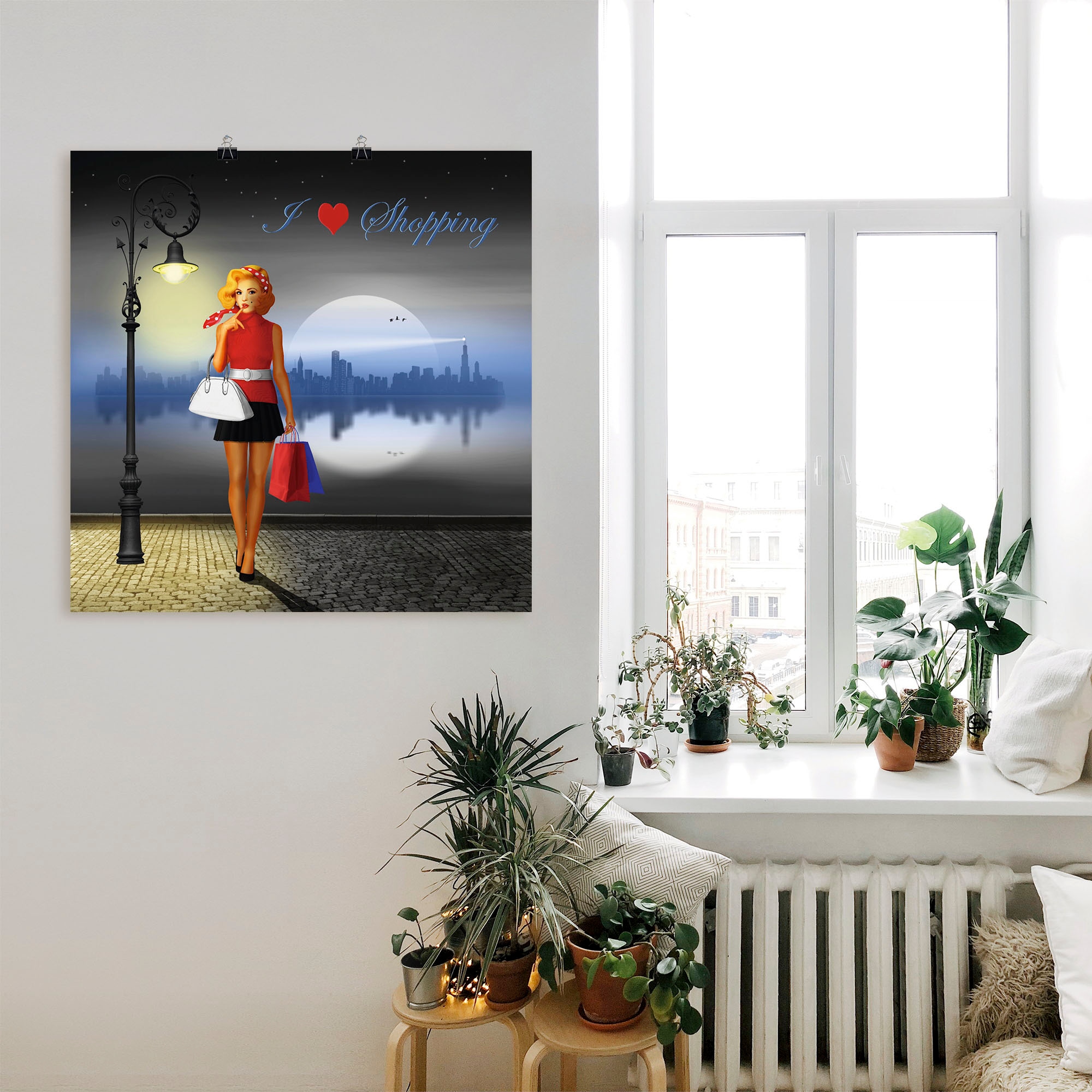 Artland Wandbild »Ich liebe Einkaufen«, Mode, (1 St.), als Alubild, Outdoorbild, Poster in verschied. Größen