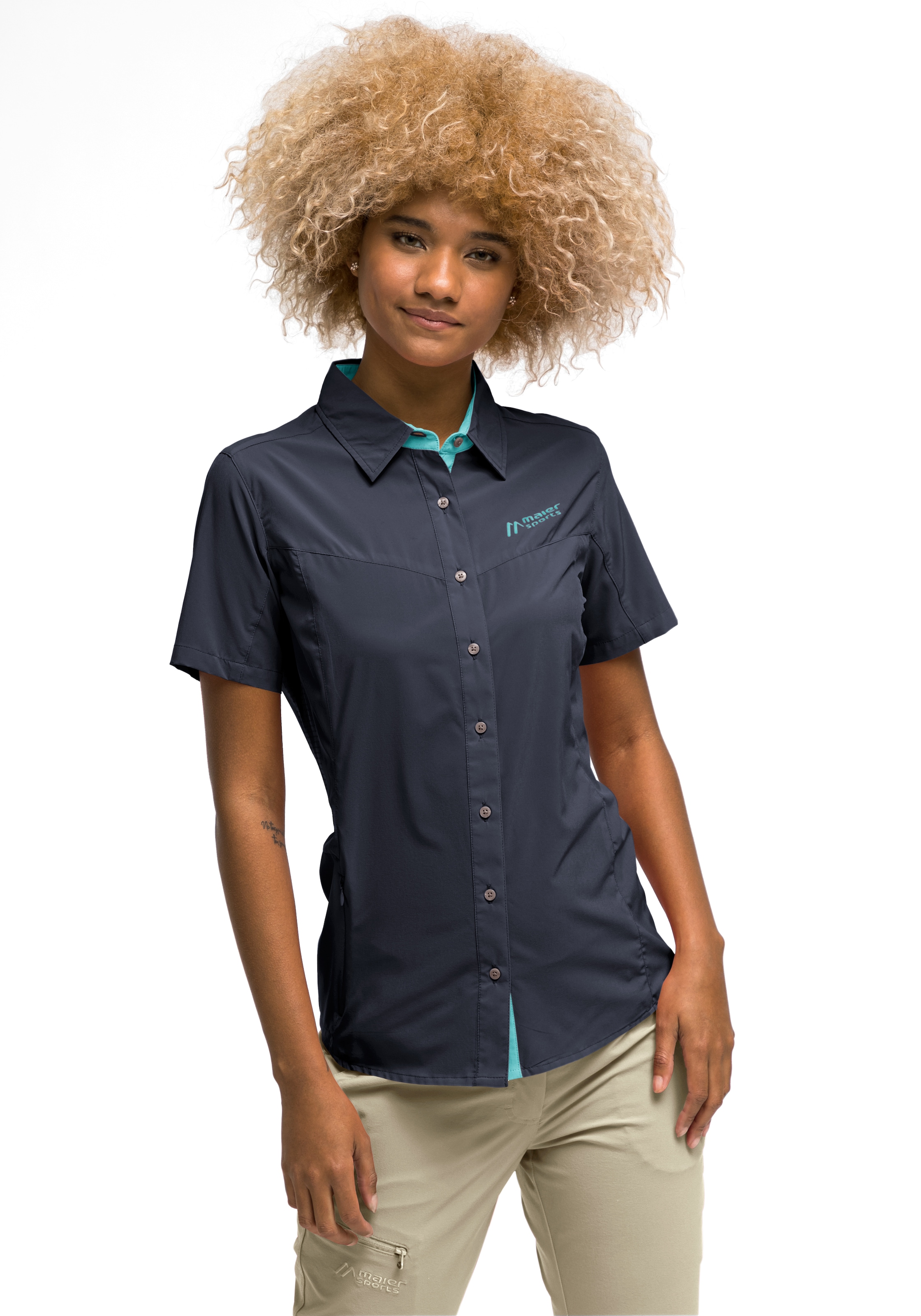 Maier Sports Funktionsbluse »Sinnes Tec WS/S«, Leichte, elastische Trekkingbluse mit Sonnenkragen