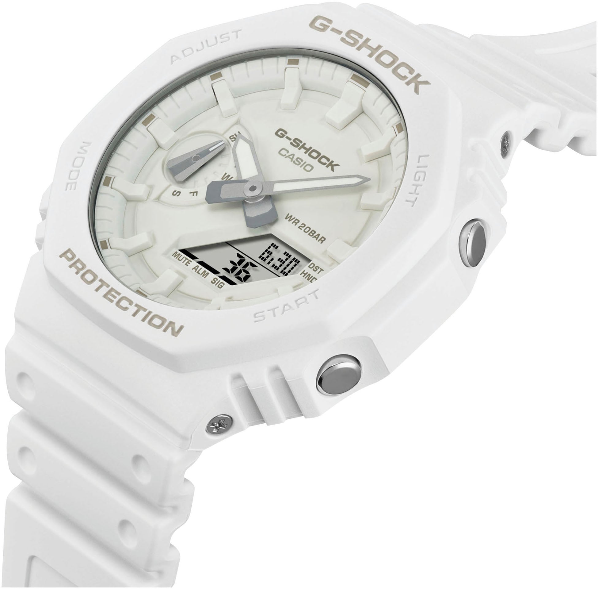 CASIO G-SHOCK Chronograph, Quarzuhr,Armbanduhr,Herrenuhr,digital, bis 20bar wasserd.Resinbarmband