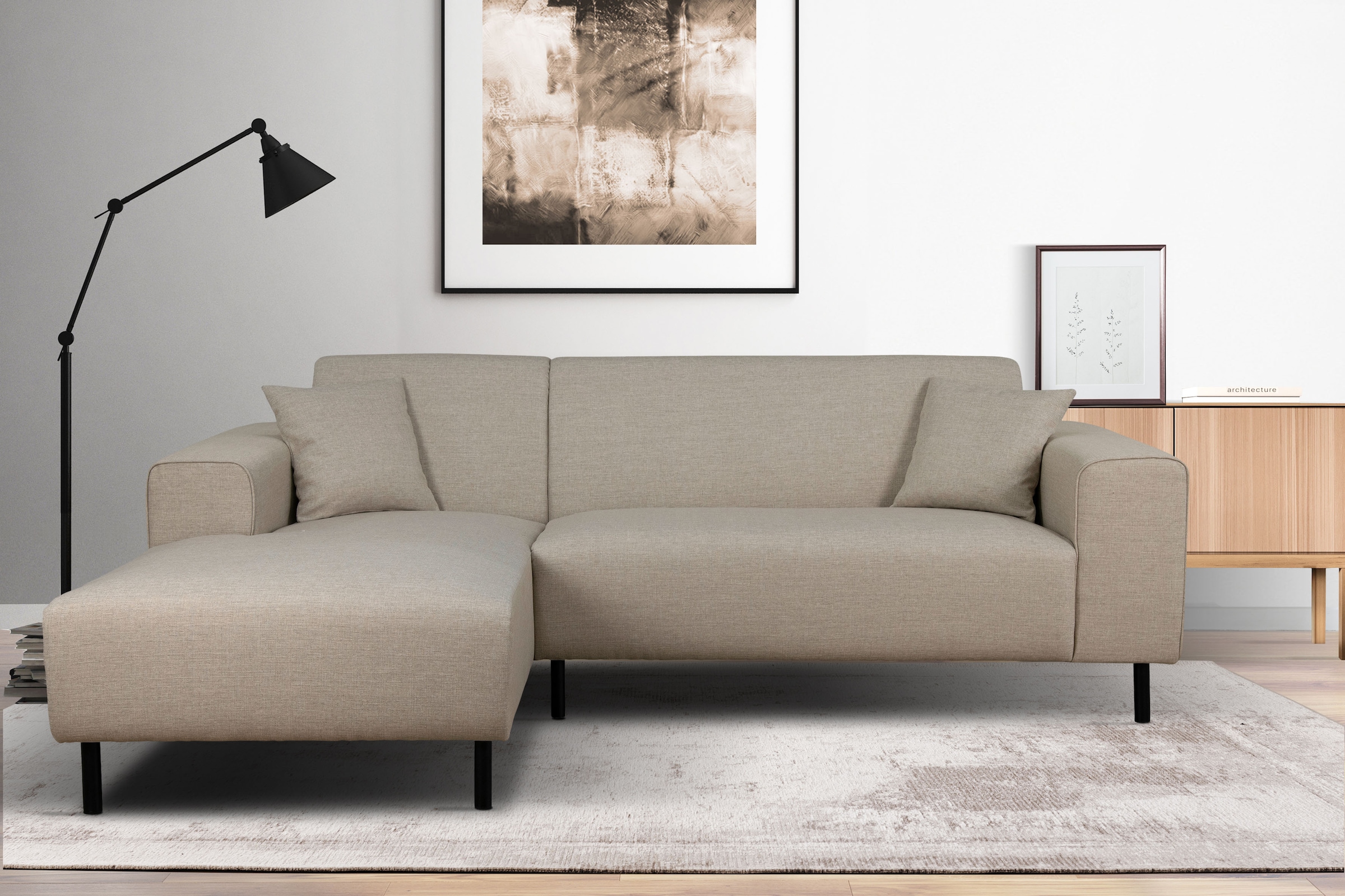 Home affaire Ecksofa "ARROS L-Form mit Wellenunterfederung, Maße B/T/H: 235 günstig online kaufen