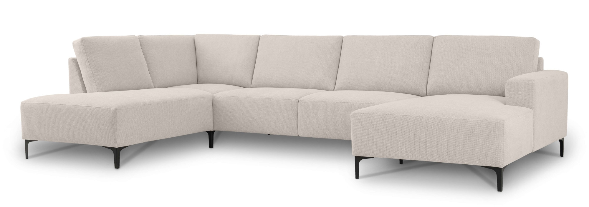 Home affaire Wohnlandschaft »Tournon U-Form, XXL Sofa, Breite 333 cm, Webstoff, Chenille«, Designsofa im nordischen Stil, Wellenunterfederung, Metallfüße