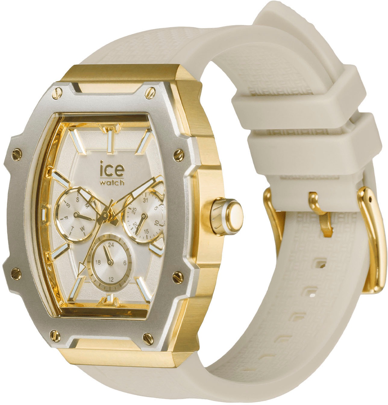 ice-watch Multifunktionsuhr »ICE boliday - Steel - Medium - MT«, Quarzuhr, Armbanduhr, Damenuhr, analog, Silikonarmband, Datum