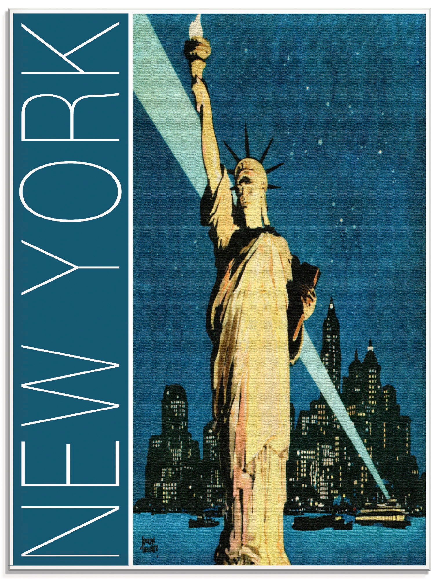Artland Glasbild »New York Vintage Reiseplakat«, Amerika, (1 St.), in versc günstig online kaufen