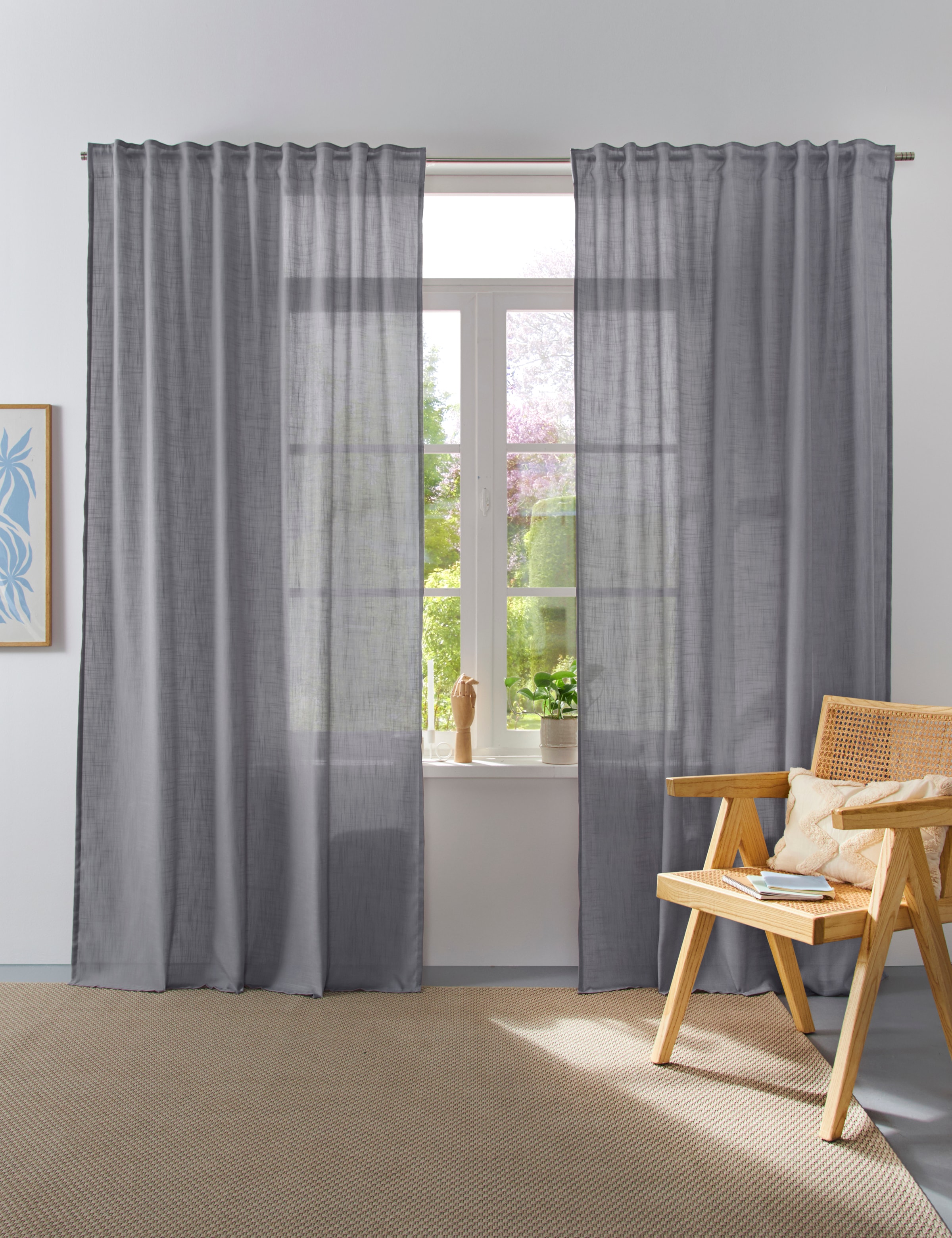 Home affaire Collection Vorhang »Linsdorf«, (1 St.), Leinenstruktur, halbtr günstig online kaufen