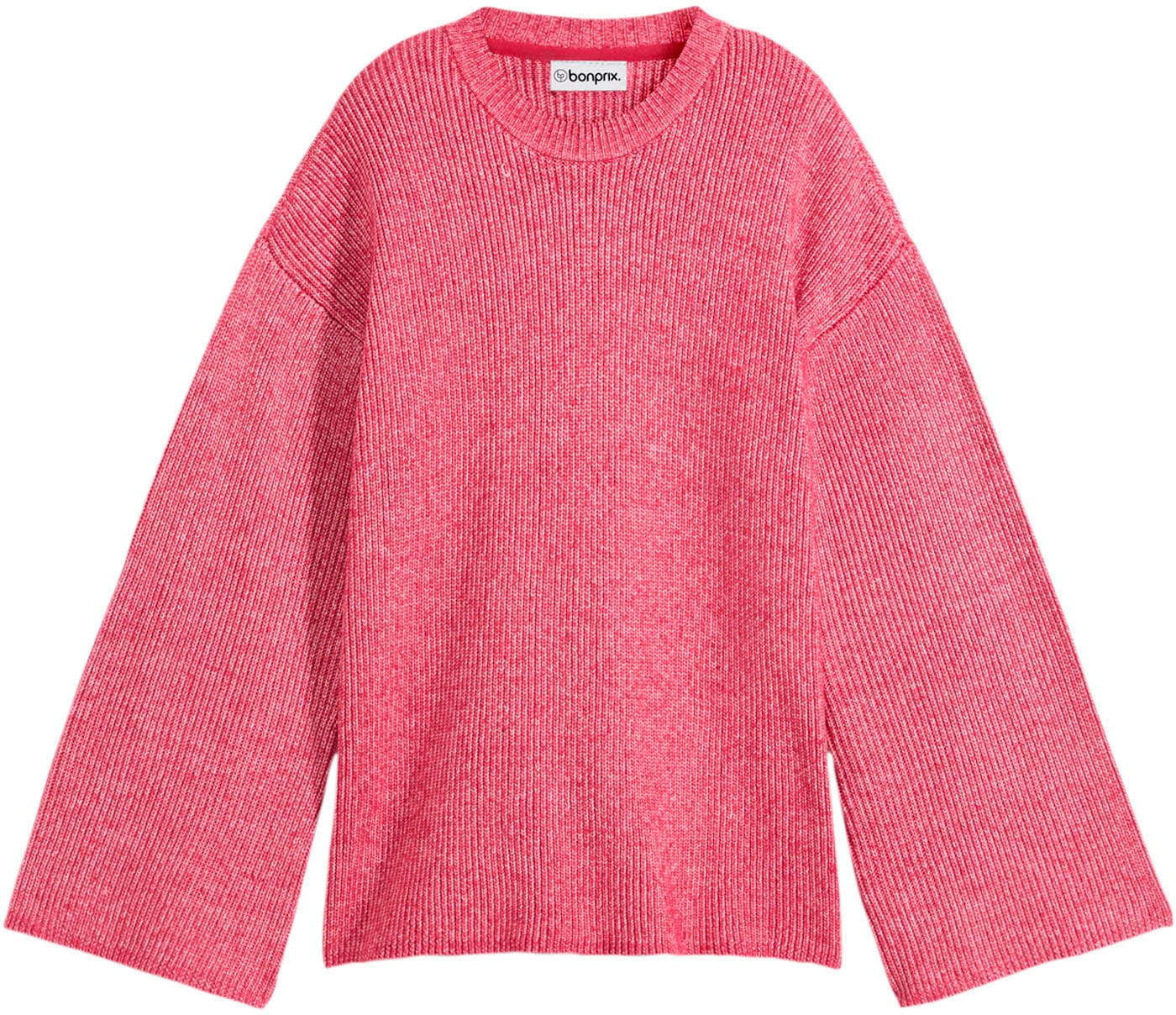 bonprix Strickpullover aus Polyester, mit Stehkragen, Oversize-Passform, feiner Rippstrick