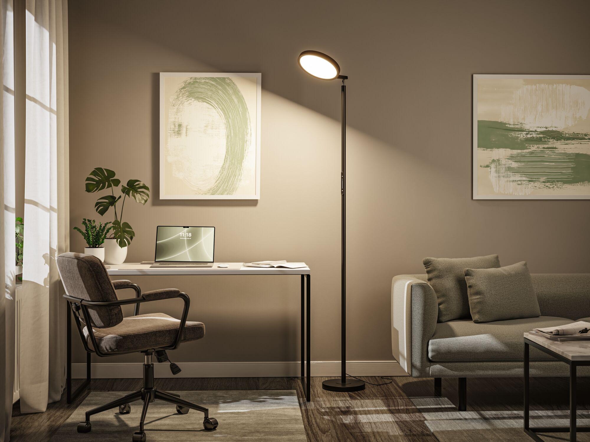 Paulmann LED Stehlampe »Caneta Tunable White 1750mm 1300lm 20W Schwarz« LED-Modul 1 Stk. Tageslichtweiß dimmbar