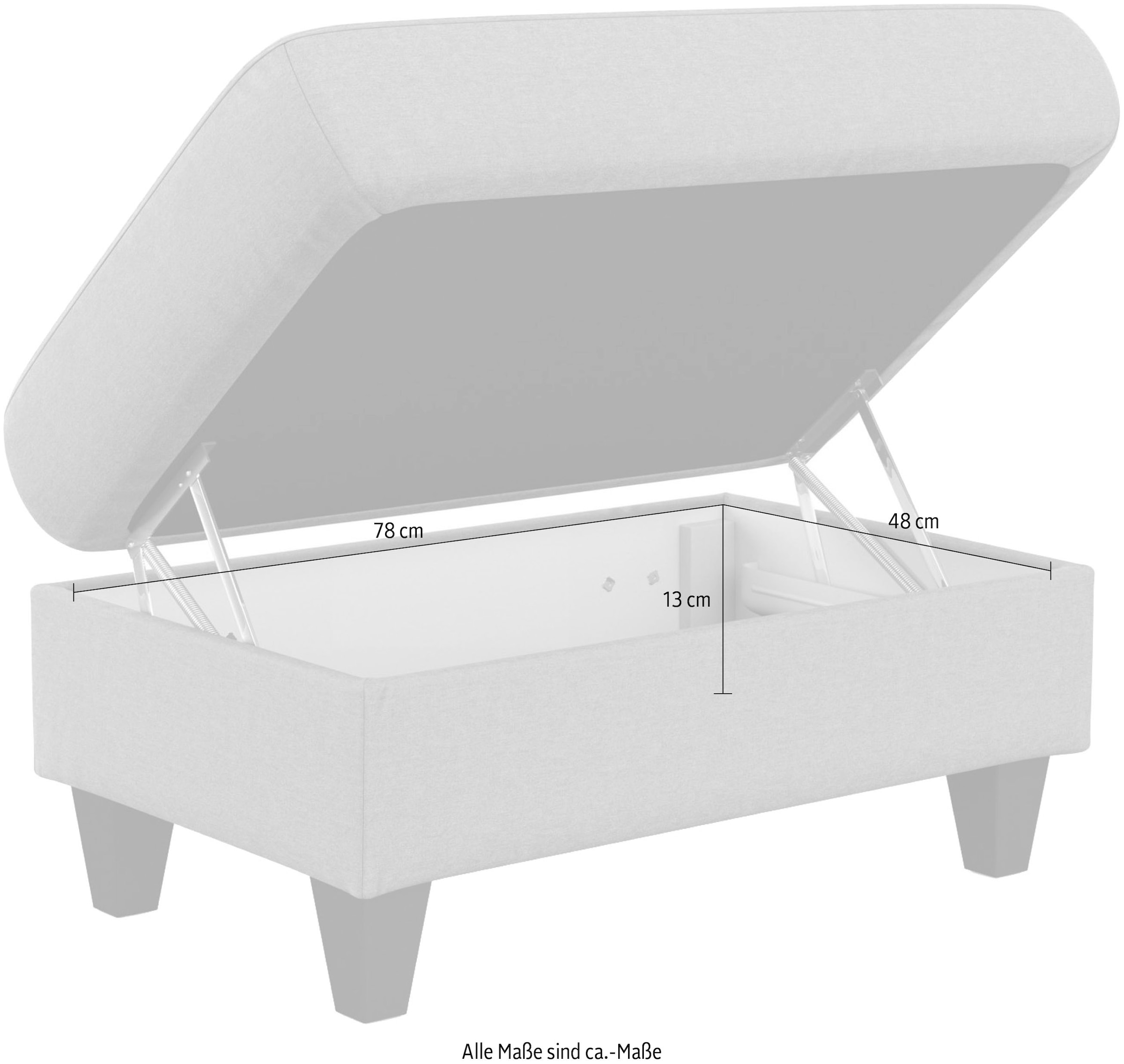 sit&more Stauraumhocker »Farö«, mit Stauraum und Federkern und wengefarbenen Füßen