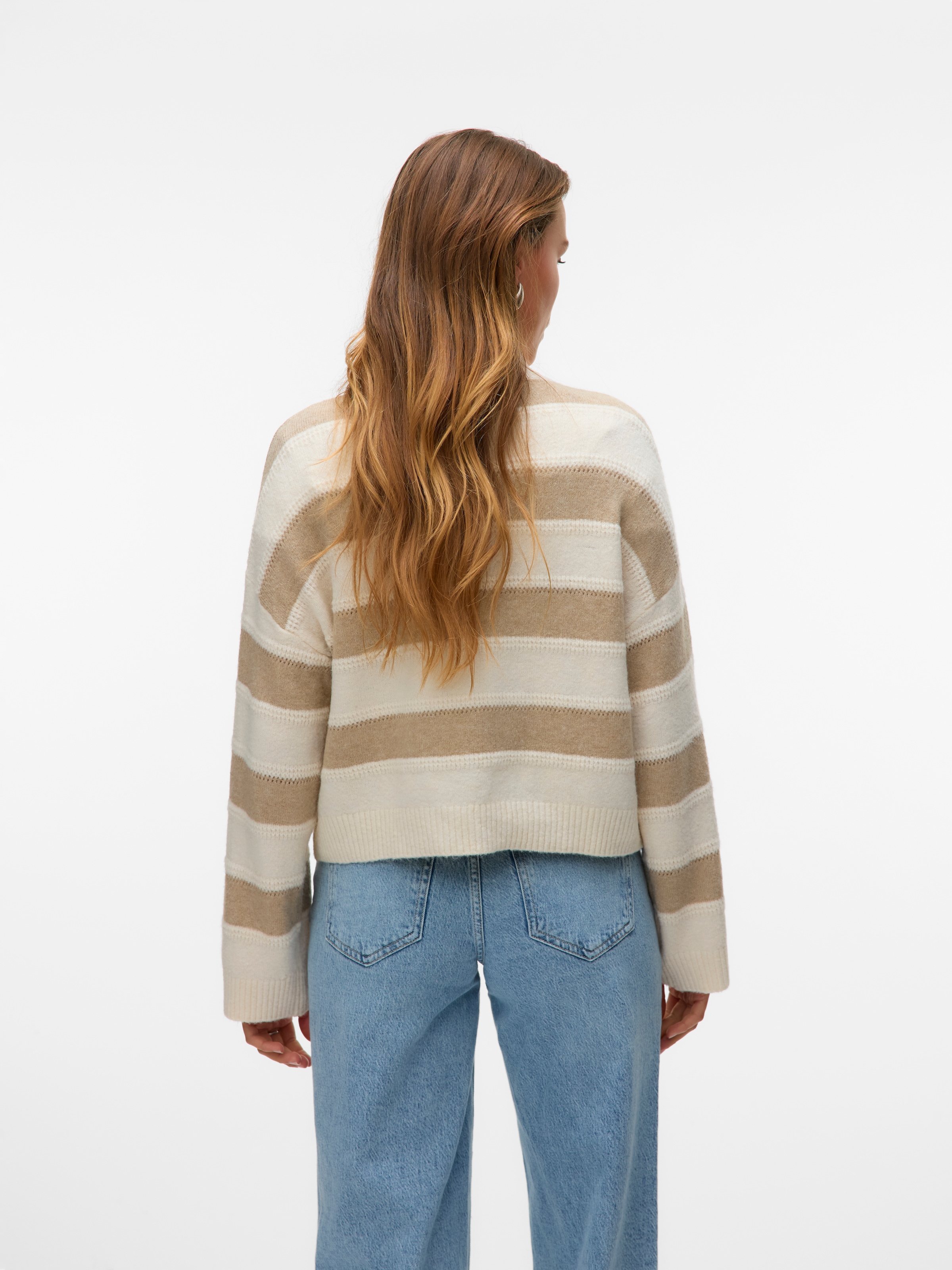 Vero Moda Strickpullover »VMINEZ LS HIGHNECK SHORT PULLOVER BOO«