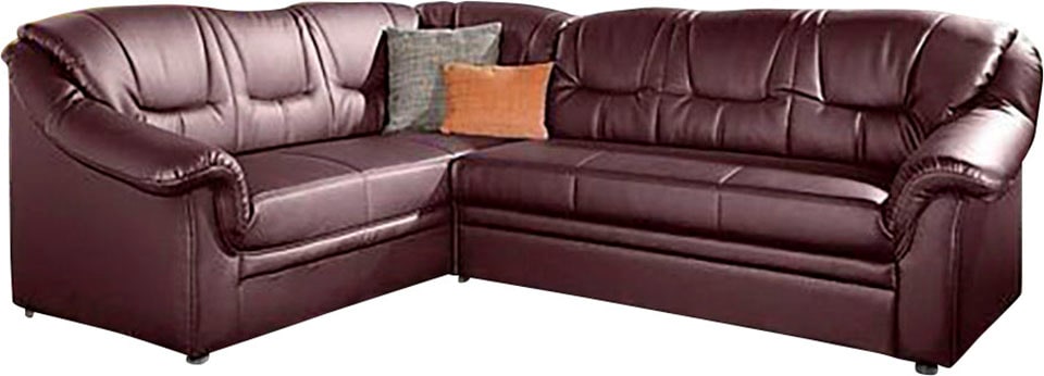 DOMO collection Ecksofa »Montana, zeitlose Rückensteppung, bequeme Armlehnen, L-Form«, wahlweise mit Bettfunktion