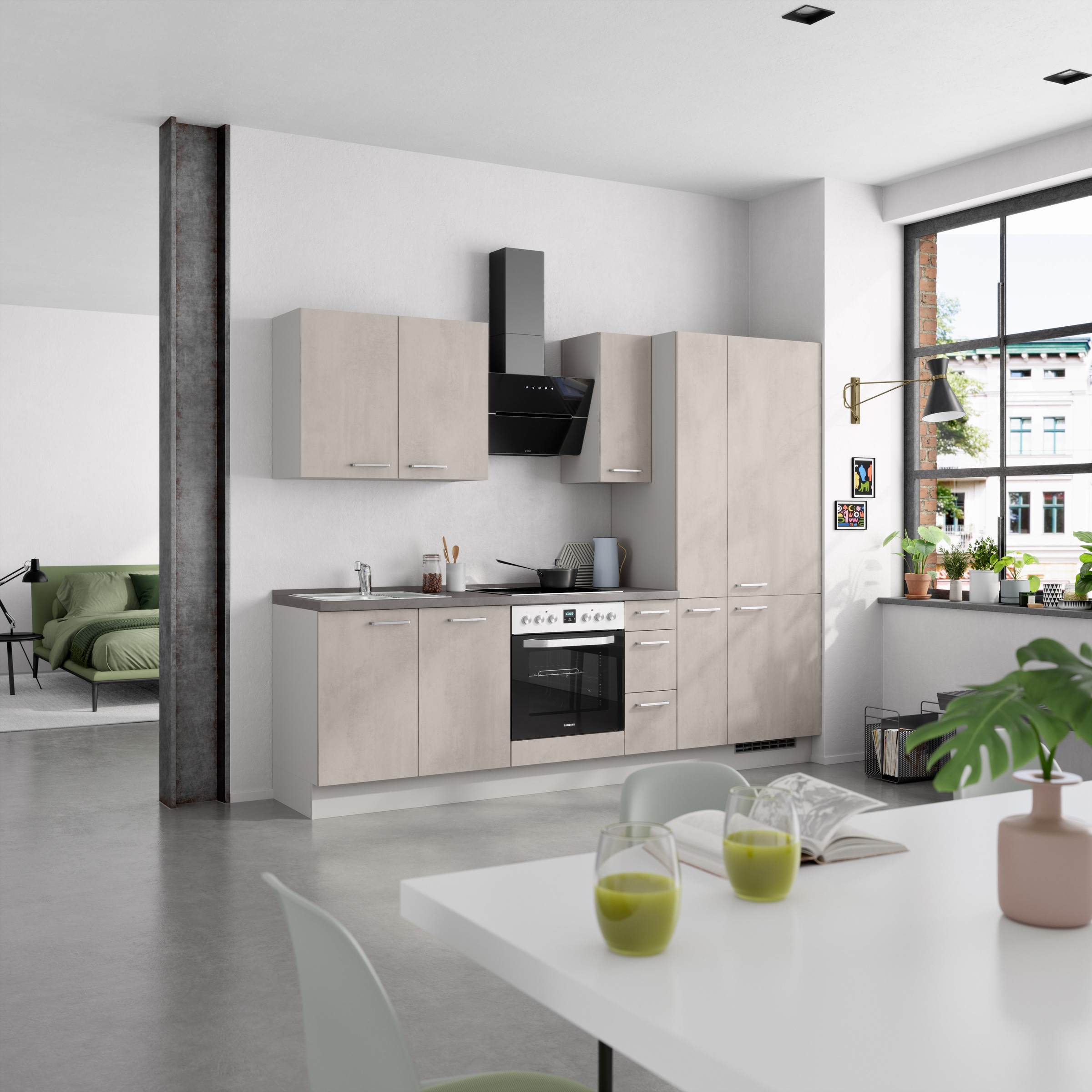nobilia® Küchenzeile »"Riva II"«, vormontiert, Ausrichtung wählbar, Breite 270 cm, wahlw. mit E-Geräten