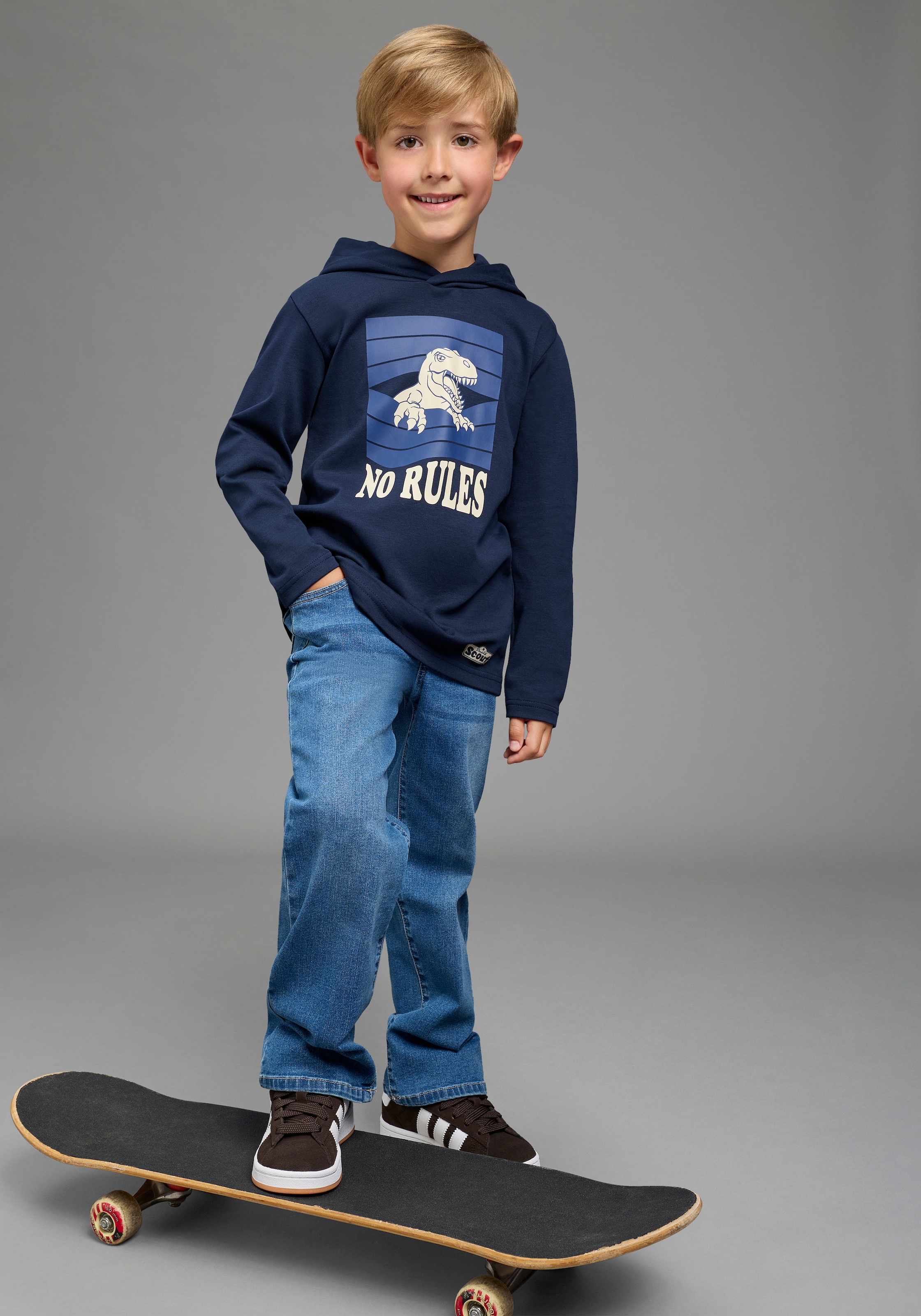 Scout Kapuzenshirt »Kapuzenshirt mit coolem Dino-Druck - NEU von SCOUT« Langarm, modischer Stil
