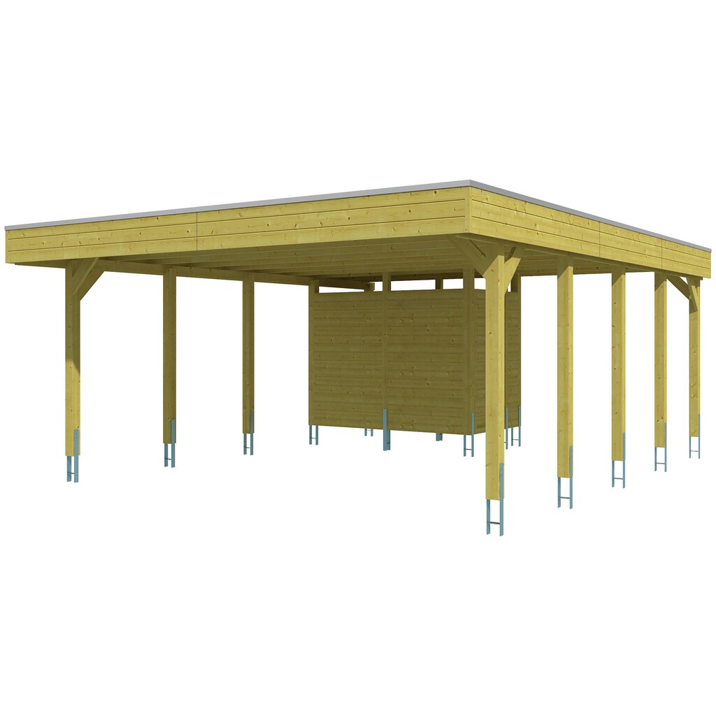 Skanholz Doppelcarport »Friesland«, Holz, 514 cm, grün