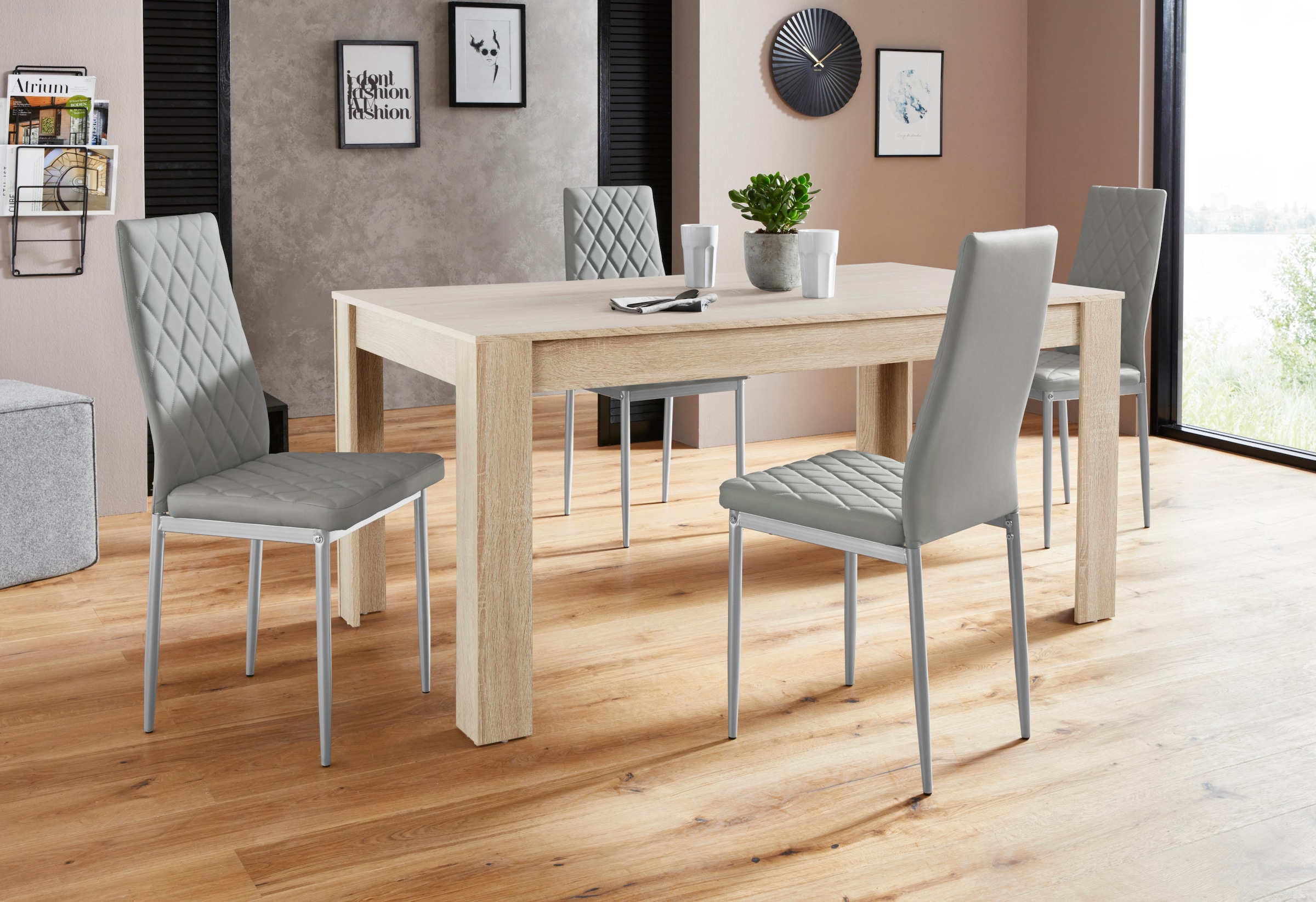 INOSIGN Essgruppe »Lynn160/Brooke« Set, 5 Stk. tlg. Tisch mit 4 Stühlen günstig online kaufen