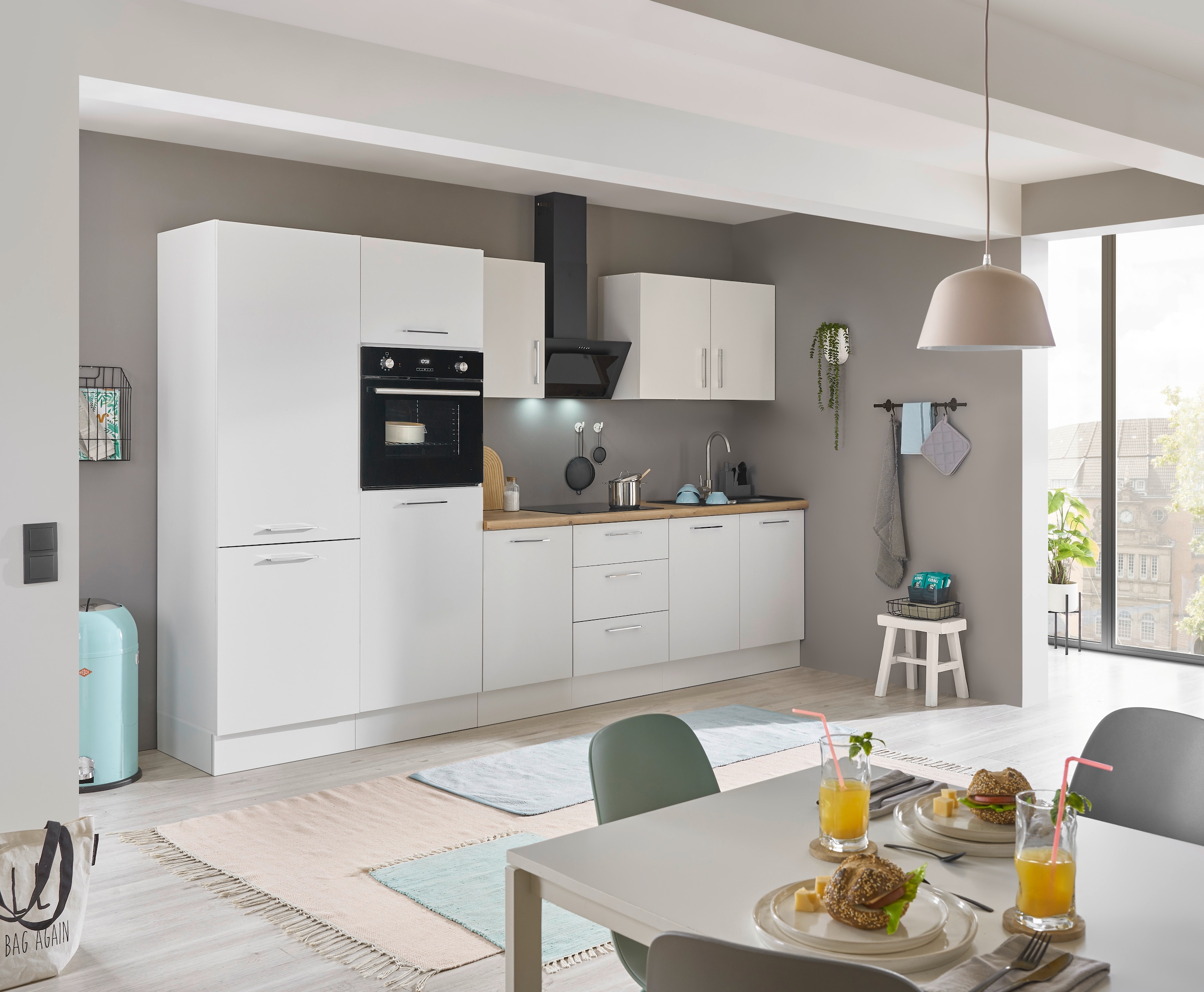 BASIC by Balculina Küchenzeile »Turin«, Breite 330 cm, wahlweise mit E-Geräten