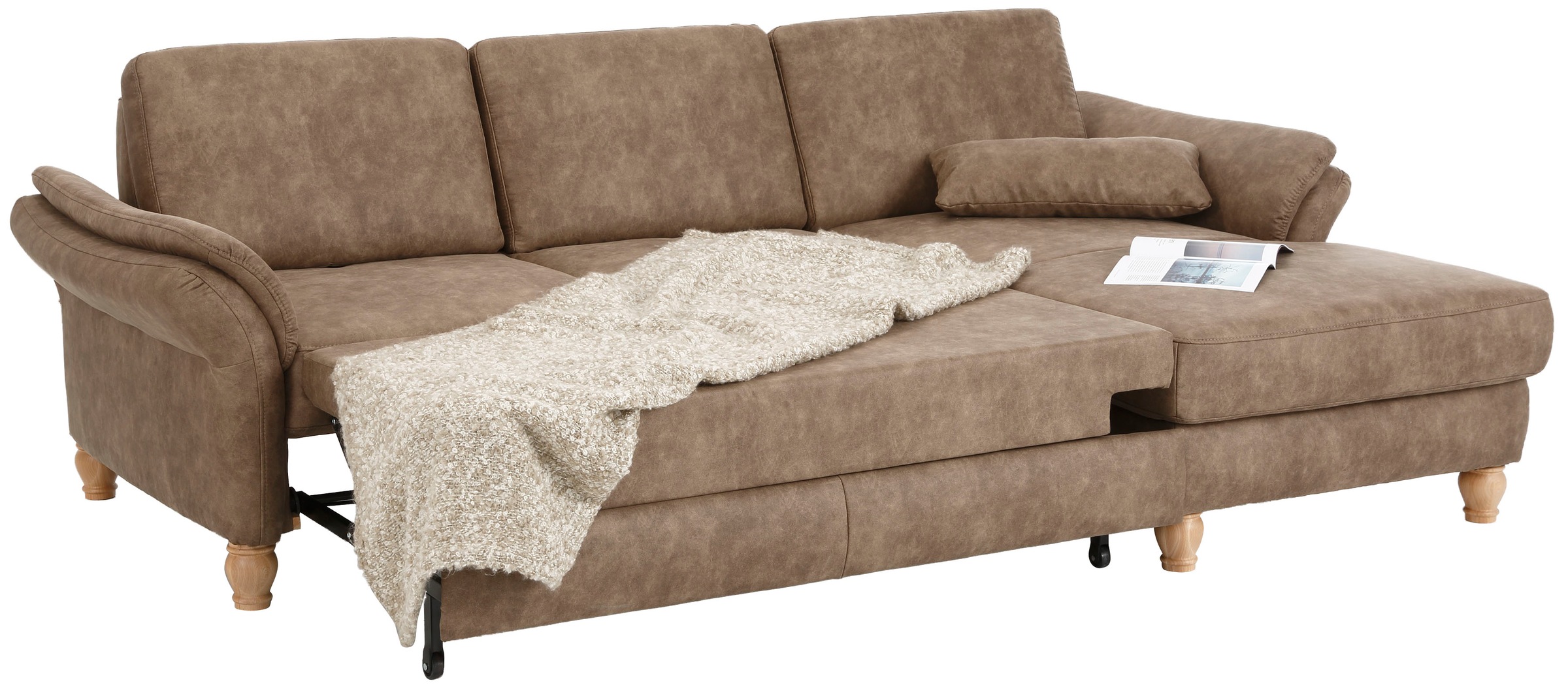 Home affaire Ecksofa »Palace L-Form«, incl. Sitztiefenverstellung, wahlweise mit Bettfunktion und Stauraum