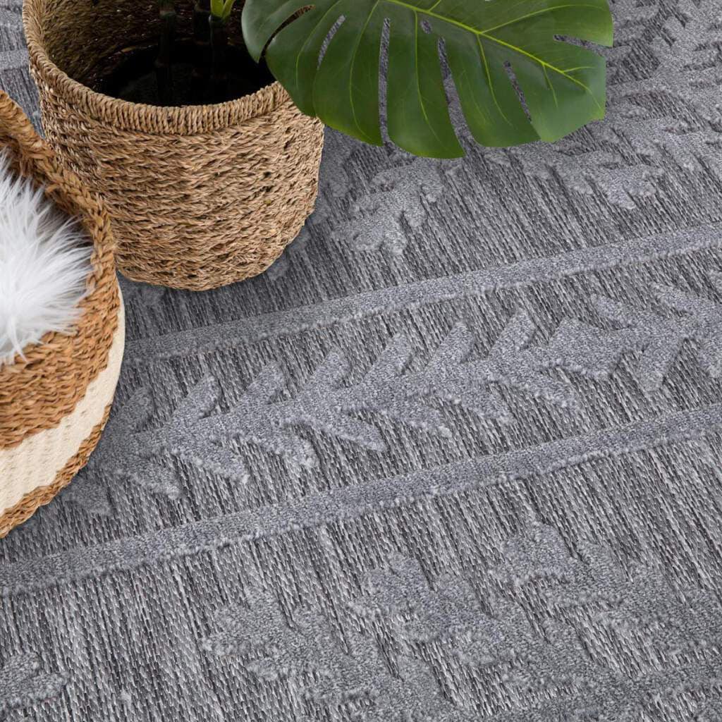 Carpet City Teppich »In-& Outdoorteppich Santorini 411, 3D-Effekt, Boho-Optik«, rund, 5 mm Höhe, Wetterfest & UV-beständig für Terrasse, Balkon, Küche, Flur