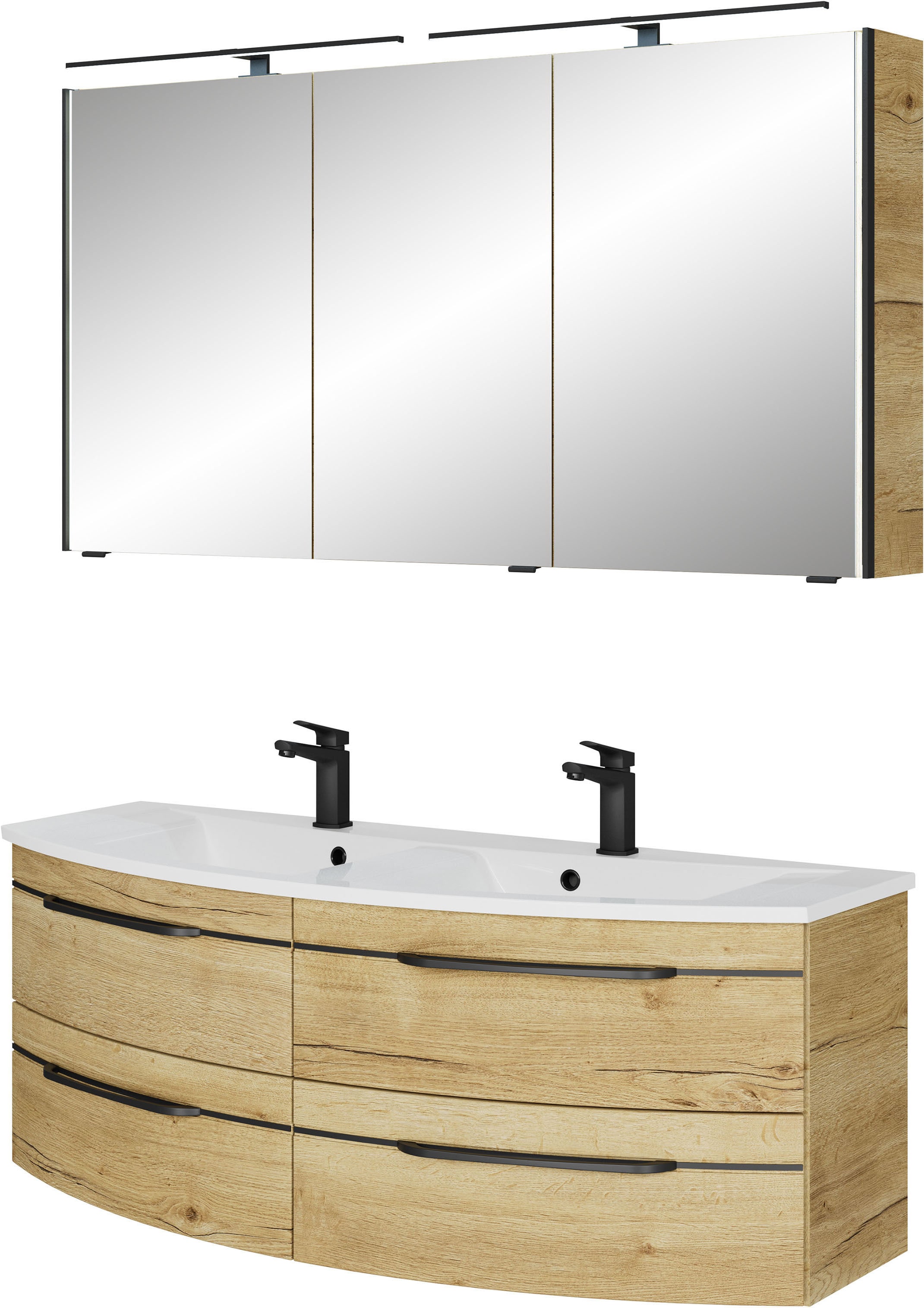 Saphir Badmöbel-Set »Badezimmer-Set 133,2 cm breit, inkl. Türdämpfer, 3 Tür günstig online kaufen