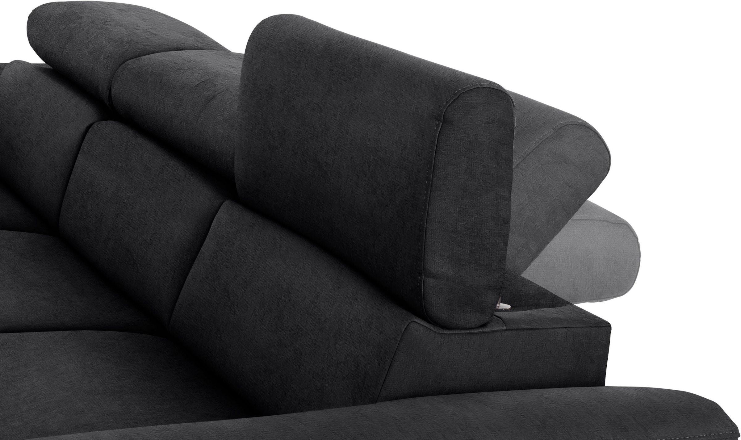 COTTA Ecksofa Komaris, Ecksofa, wahlweise mit RGB-LED-Beleuchtung und Bettfunktion/Bettkasten