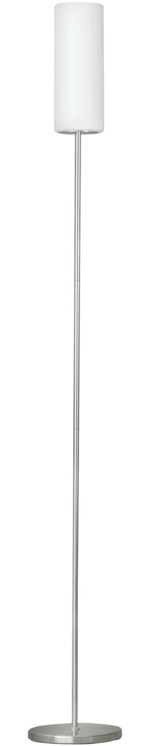 EGLO Stehlampe »Troy 3 Stehlampe, Stahl, Glas satiniert weiß, E27, inkl. Trittschalter« E27 1 Stk. Stehleuchte - H153 x Ø10,5 cm - nickel-matt - 1X40W exkl.