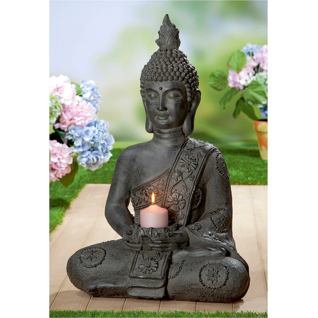 GILDE Buddhafigur »Figur "Buddha" mit Teelichthalter«