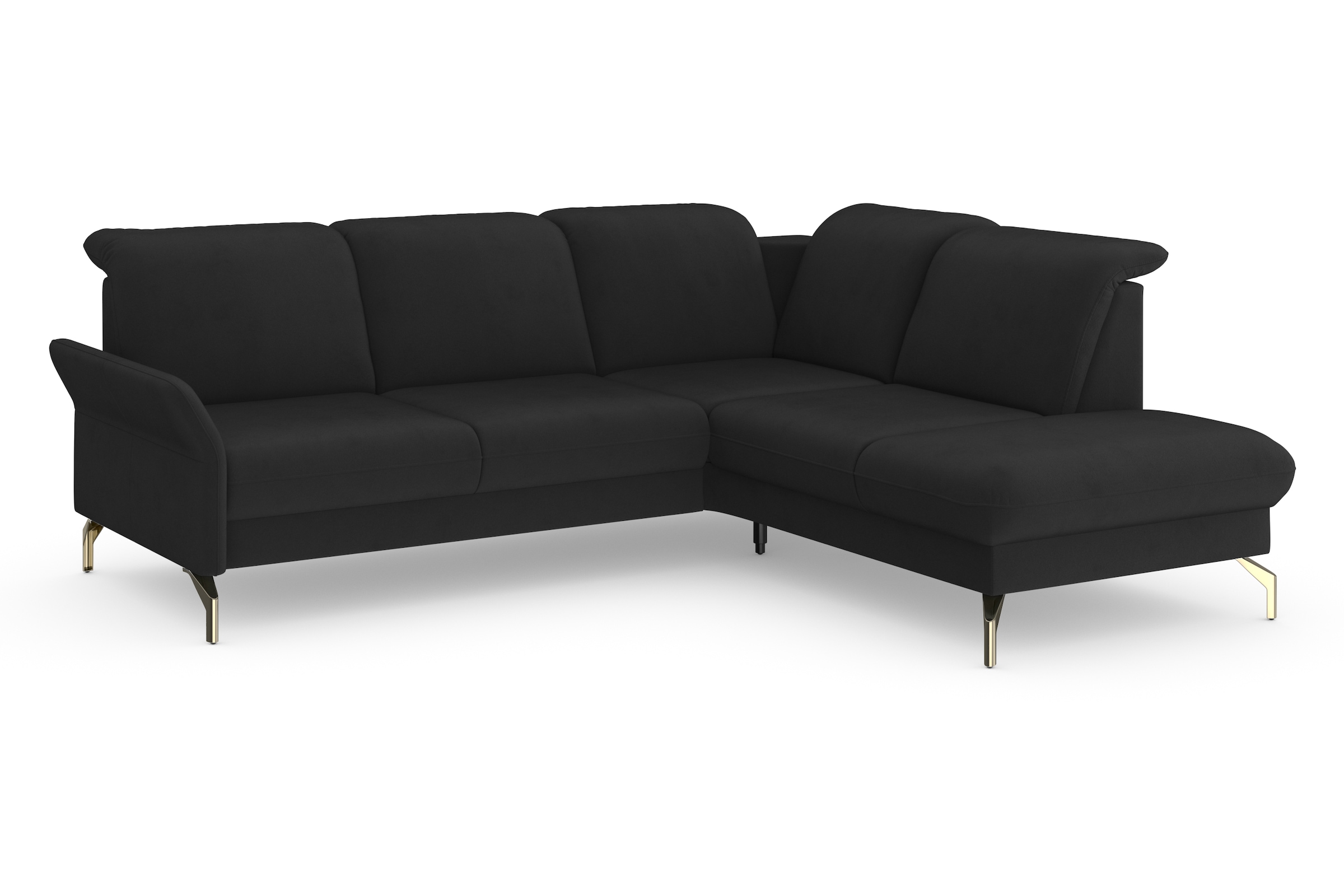 sit&more Ecksofa »Fashion L-Form«, wahlweise mit Kopfteilverstellung, Vorziehsitz, motorisch, Nickelfüße