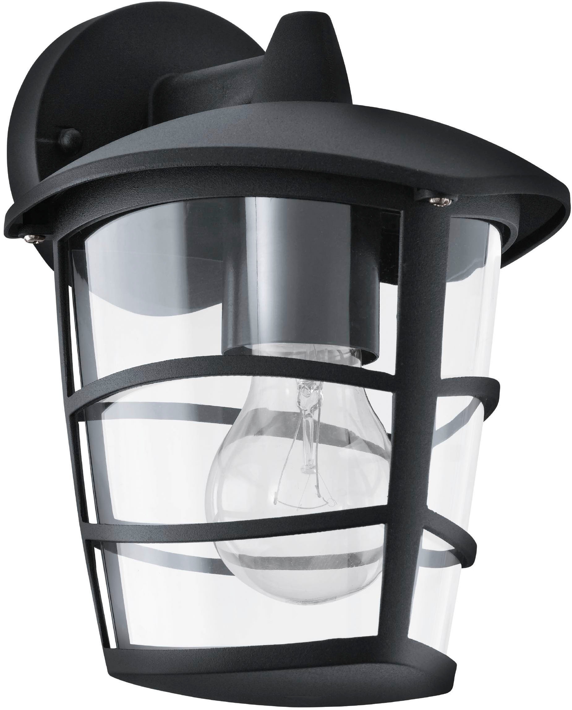 EGLO Wandleuchte »Aloria Außen-Wandlampe, Außenleuchte, Aluguss, Kunststoff, E27, IP44« E27 1 Stk. Wand-/Deckenleuchte - L17 x H22,5 x AL19 cm - schwarz - 1X60W exkl.