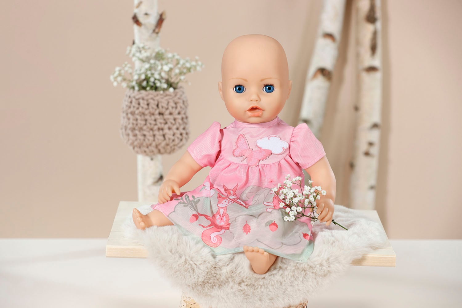 Baby Annabell Puppenkleidung »Kleid rosa Eichhörnchen, 43 cm«
