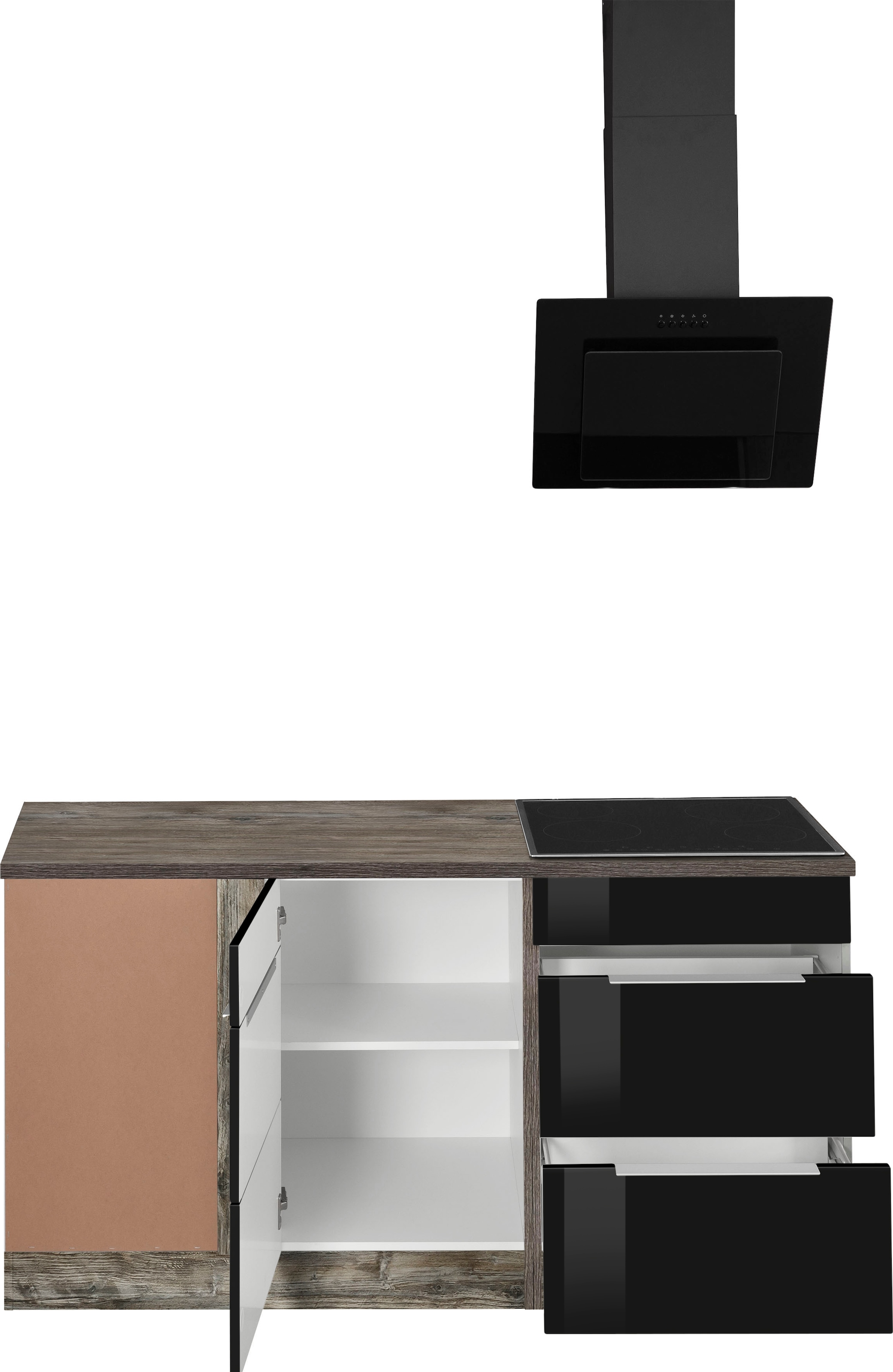KOCHSTATION Winkelküche »KS-Brindisi Stellbreite 290/170 cm«, wahlweise mit E-Geräten und Induktion, mit MDF-Fronten