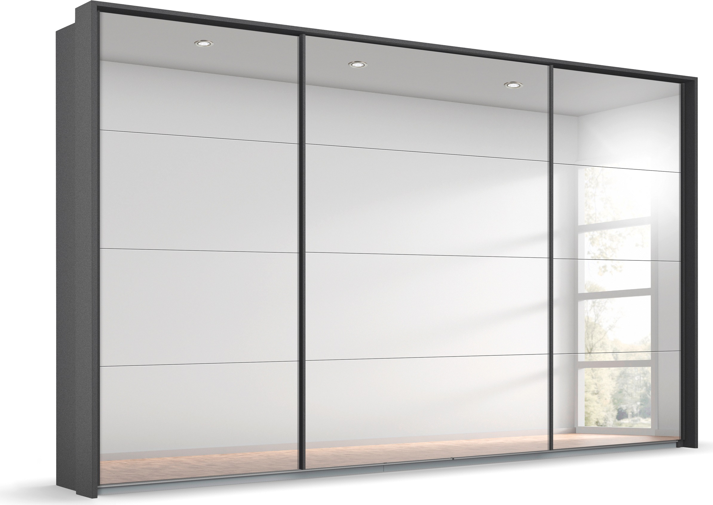 rauch Schwebetürenschrank »Oteli«, mit Spiegelfront und Passepartout optional mit Beleuchtung