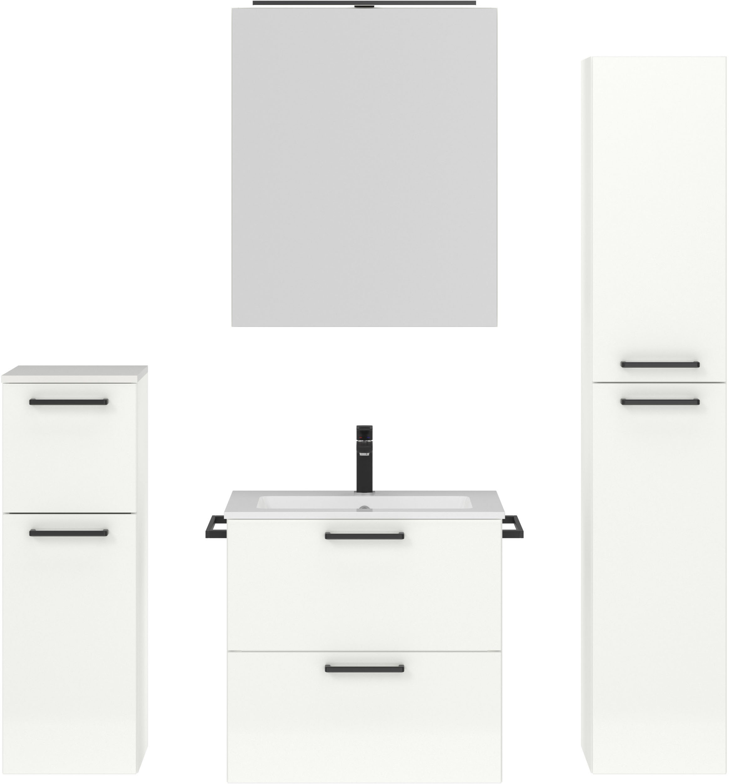 nobilia® Badmöbel-Set »Tolvina« vormontiert, mit Soft-Close, 4 Stk. tlg. in günstig online kaufen