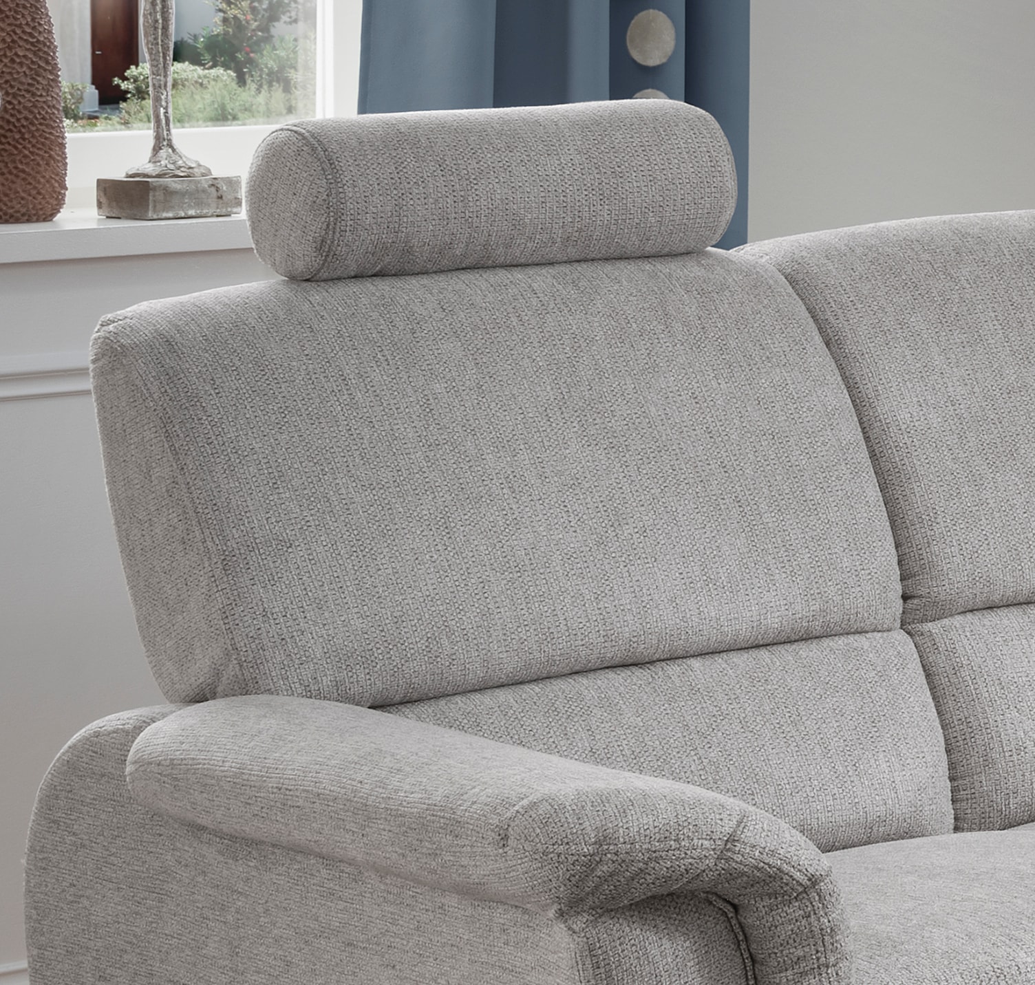 Home affaire Ecksofa »Pisa L-Form, mit Schlaffunktion, Stauraum, 2x höhenverstellbare«, Kopfstützen und Relaxfunktion im Eckelement