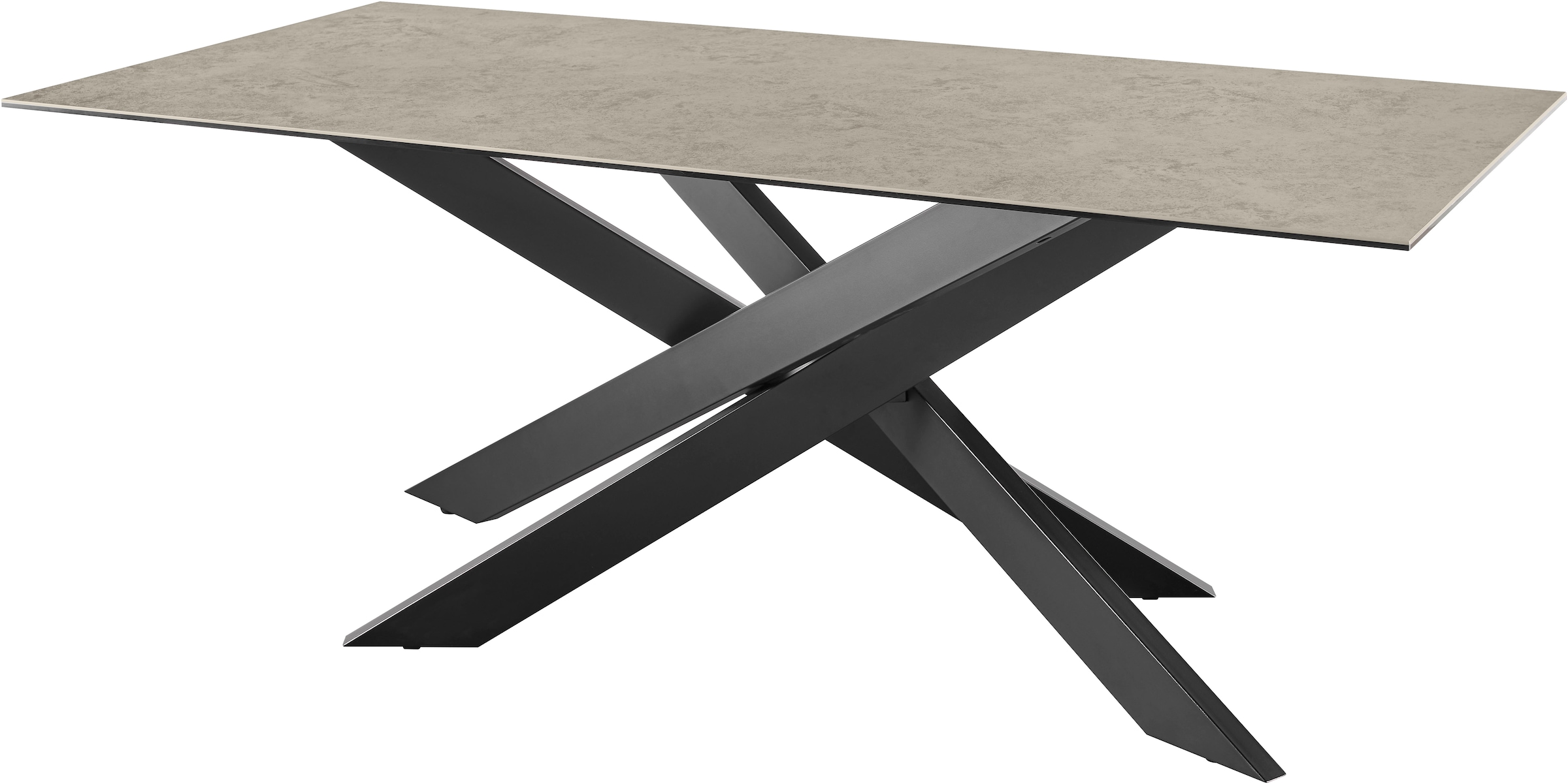 set one by Musterring Esstisch »Baltimore« Platte aus Glas-Keramik, Kreuzfu günstig online kaufen