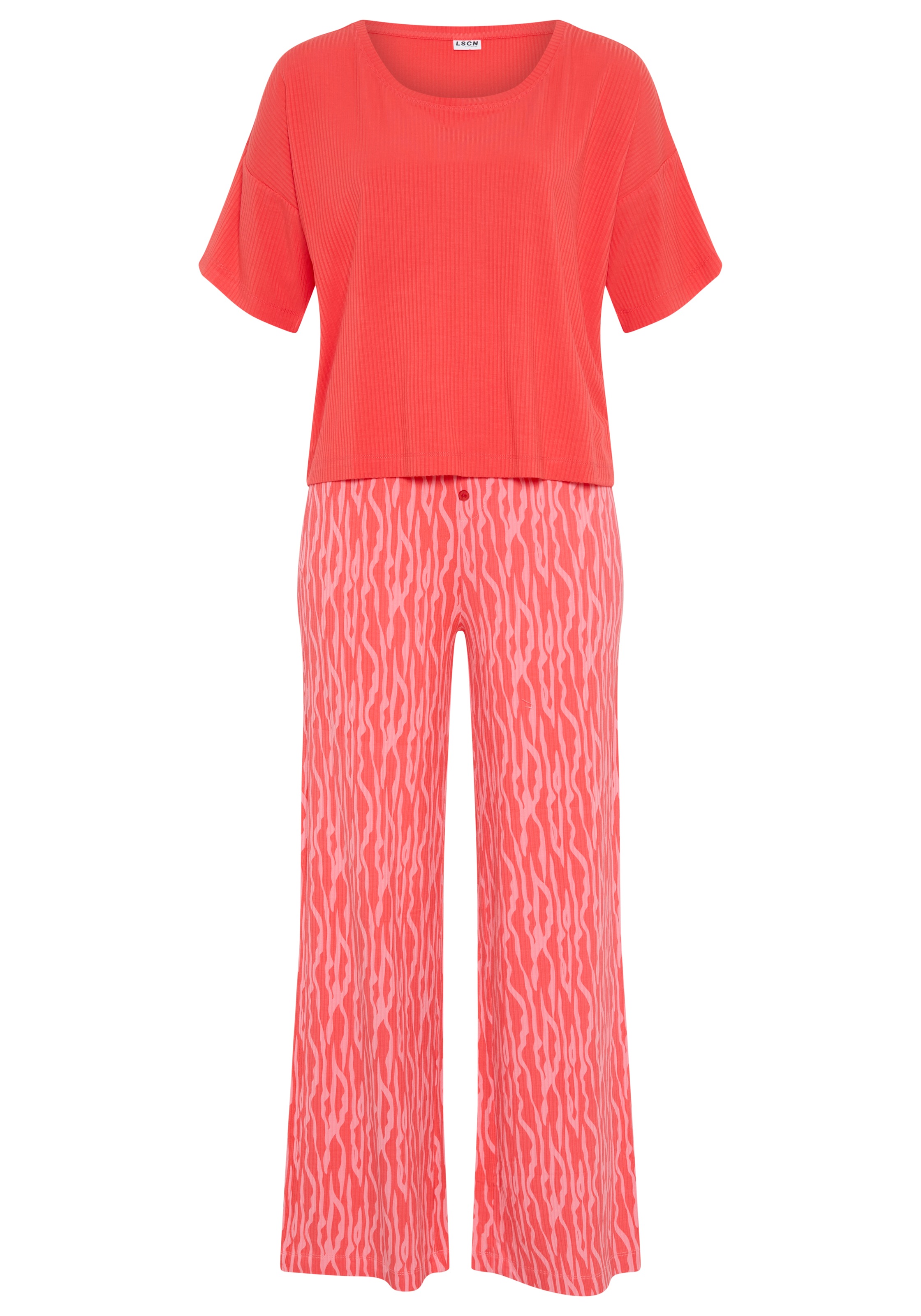 LSCN by LASCANA Pyjama 2 mit kleiner Zierknopfleiste