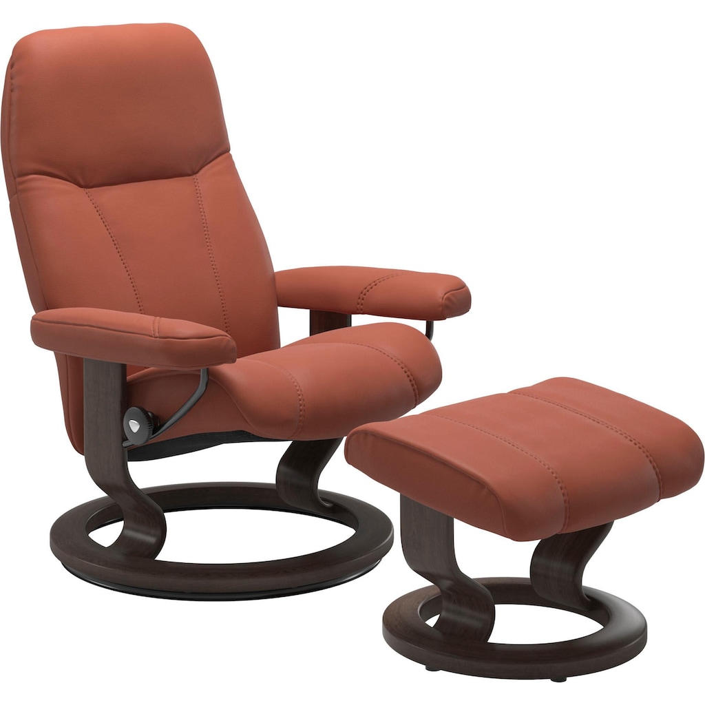 Stressless® Relaxsessel »Consul«, (Set, Relaxsessel mit Hocker), mit Hocker, mit Classic Base, Größe S, Gestell Wenge