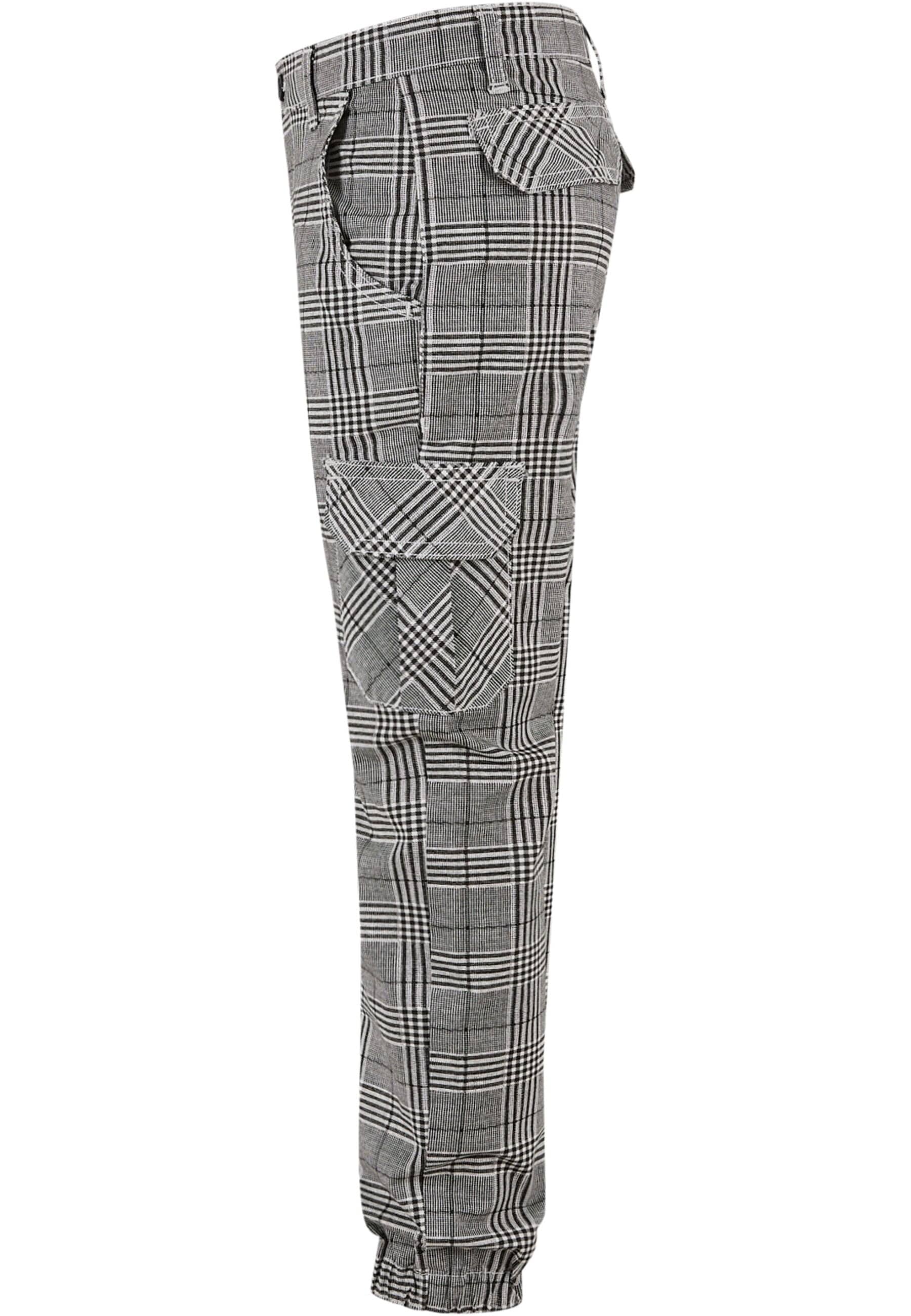 URBAN CLASSICS Cargohose »Urban Classics Herren Boys AOP Glencheck Cargo Jog Pants«