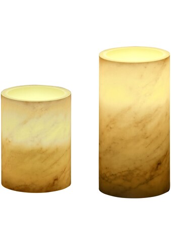 Pauleen LED-Kerze »Cosy Marble Candle Wachskerze«, Timer, Batterie, Marmor/Weiß kaufen
