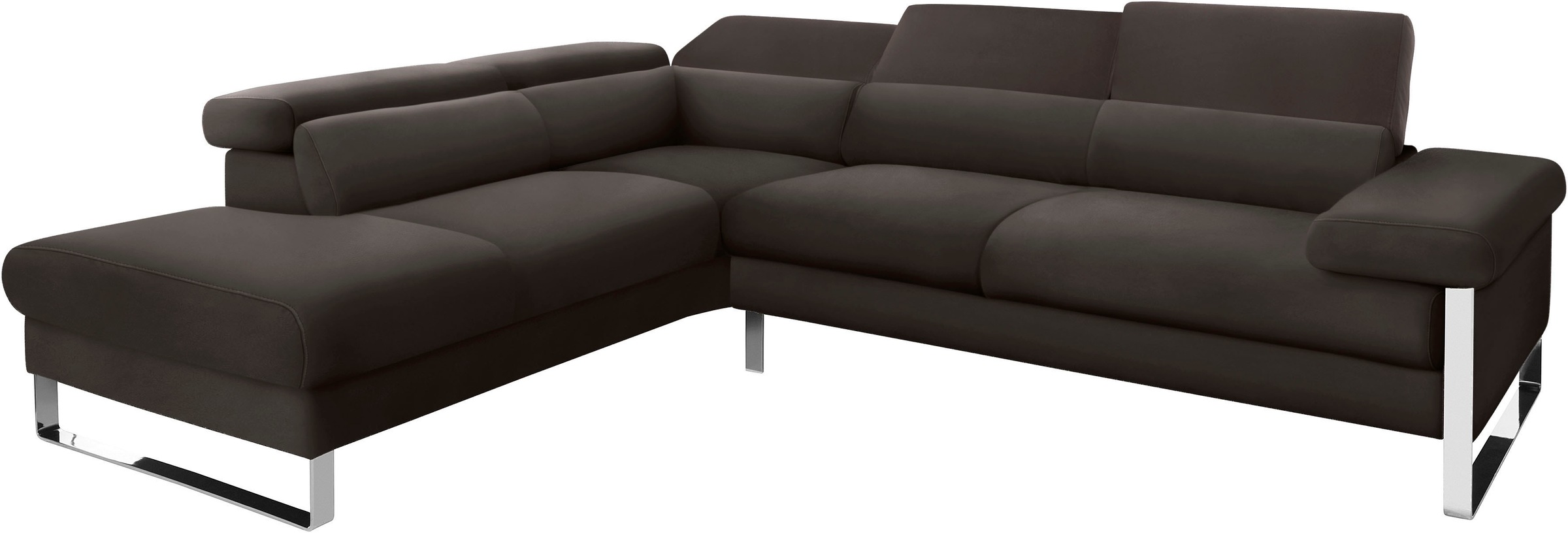 W.SCHILLIG Ecksofa »finn, toller Sitzkomfort, L-Form, hochwertige Verarbeitungsdetails«, German Design Award 2016, Fußgestell Chrom glänzend, Breite 281 cm