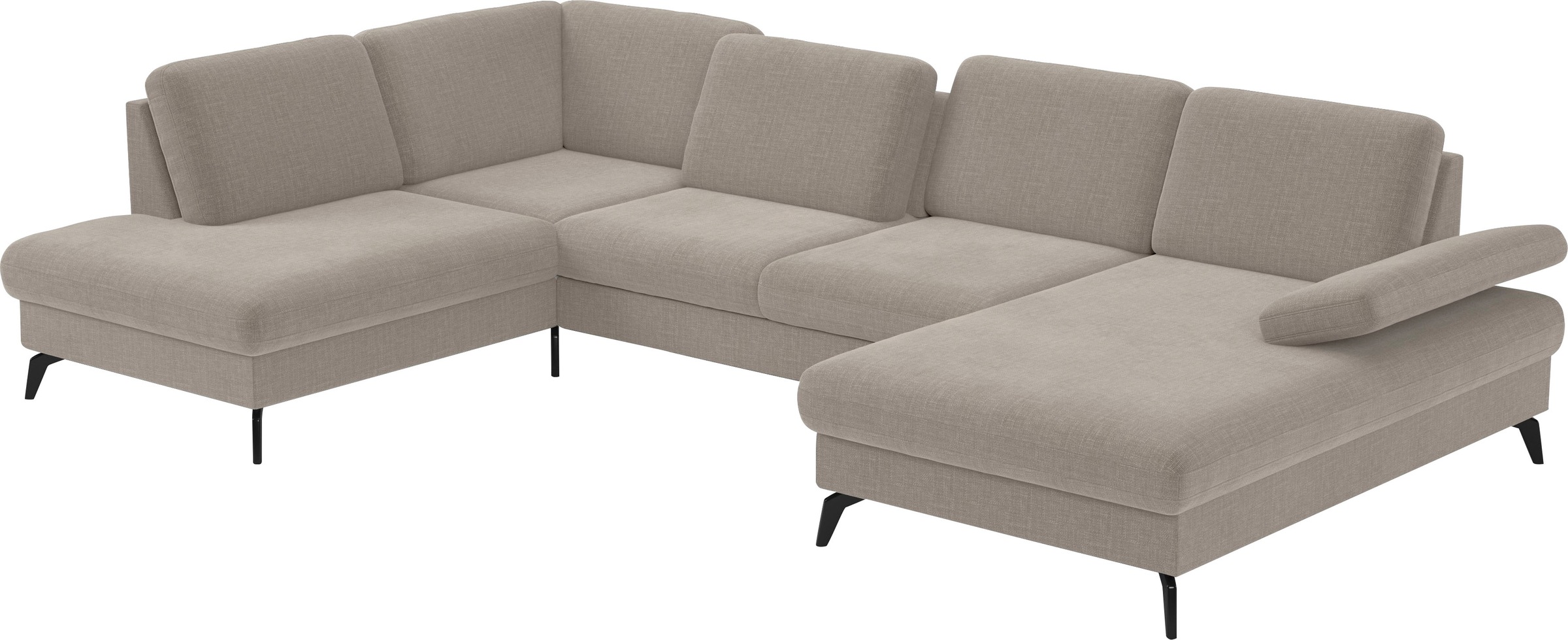 sit&more Wohnlandschaft »Morris U-Form, inkl. Sitztiefenverstellung«, wahlweise mit Armteilverstellung, Bettfunktion & Bettkasten