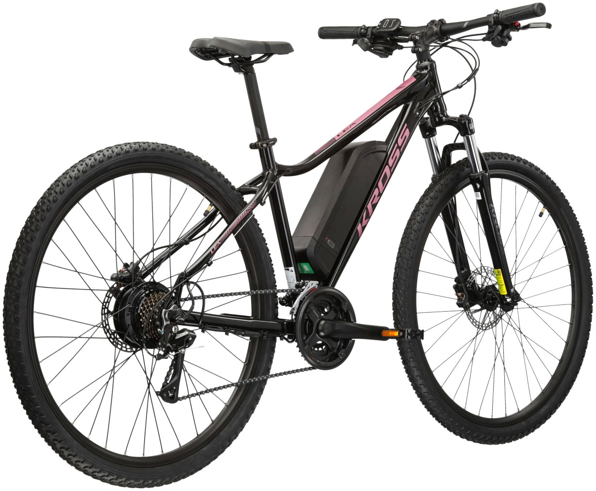 Kross E-Bike »E-MTB Lea Boost ZZ 27.5+ Zoll schwarz«, 21 Gang, Shimano, ACERA M3020, Heckmotor 250 W, Pedelec, Elektrofahrrad für Damen und Herren