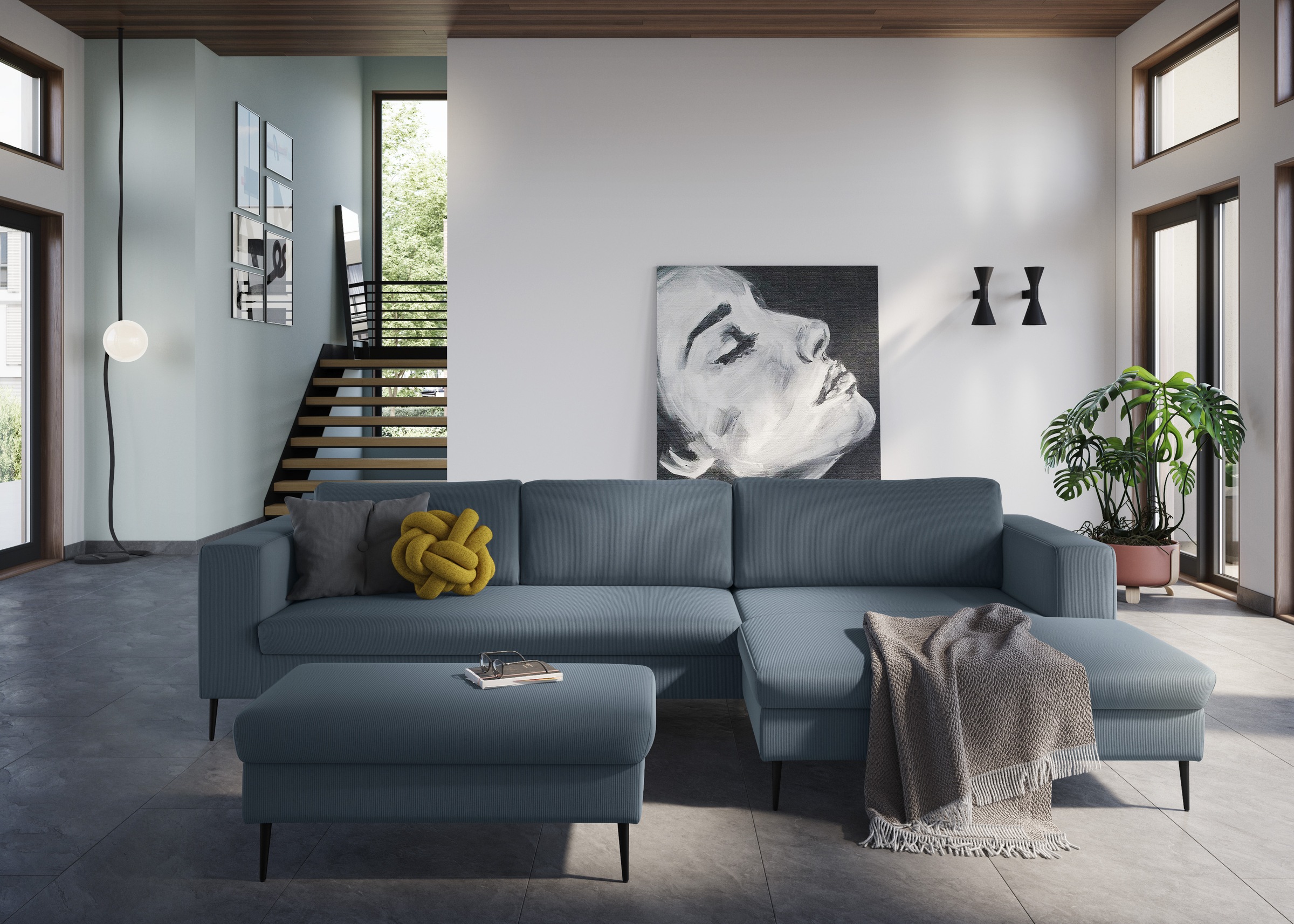 DOMO collection Sitzhocker »Modica«, passend zur Serie, auch in Cord