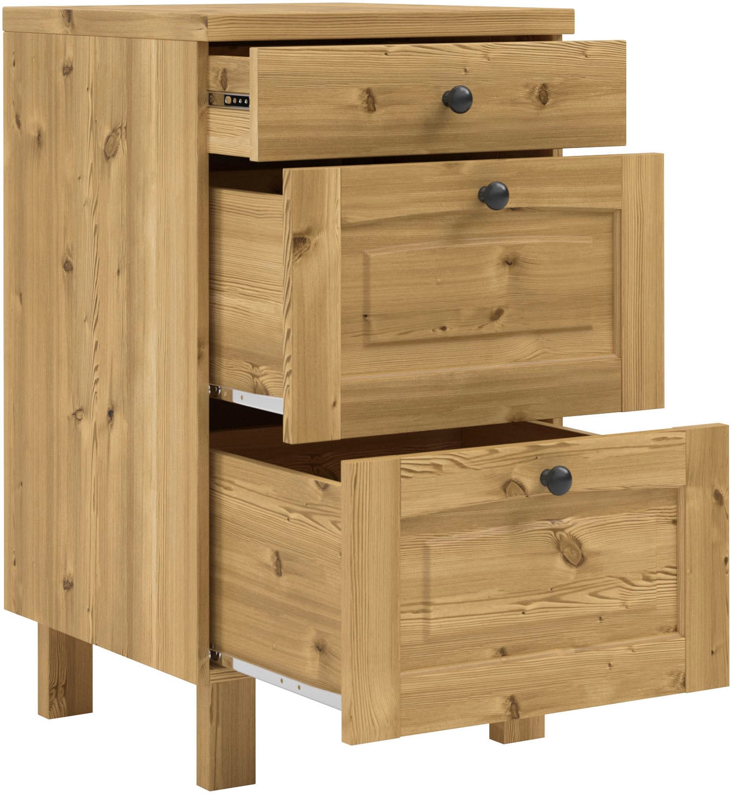 KOCHSTATION Unterschrank »KS-Osby«, (1 St.), Kiefer massiv, Breite 50 cm, 3 Schubkästen